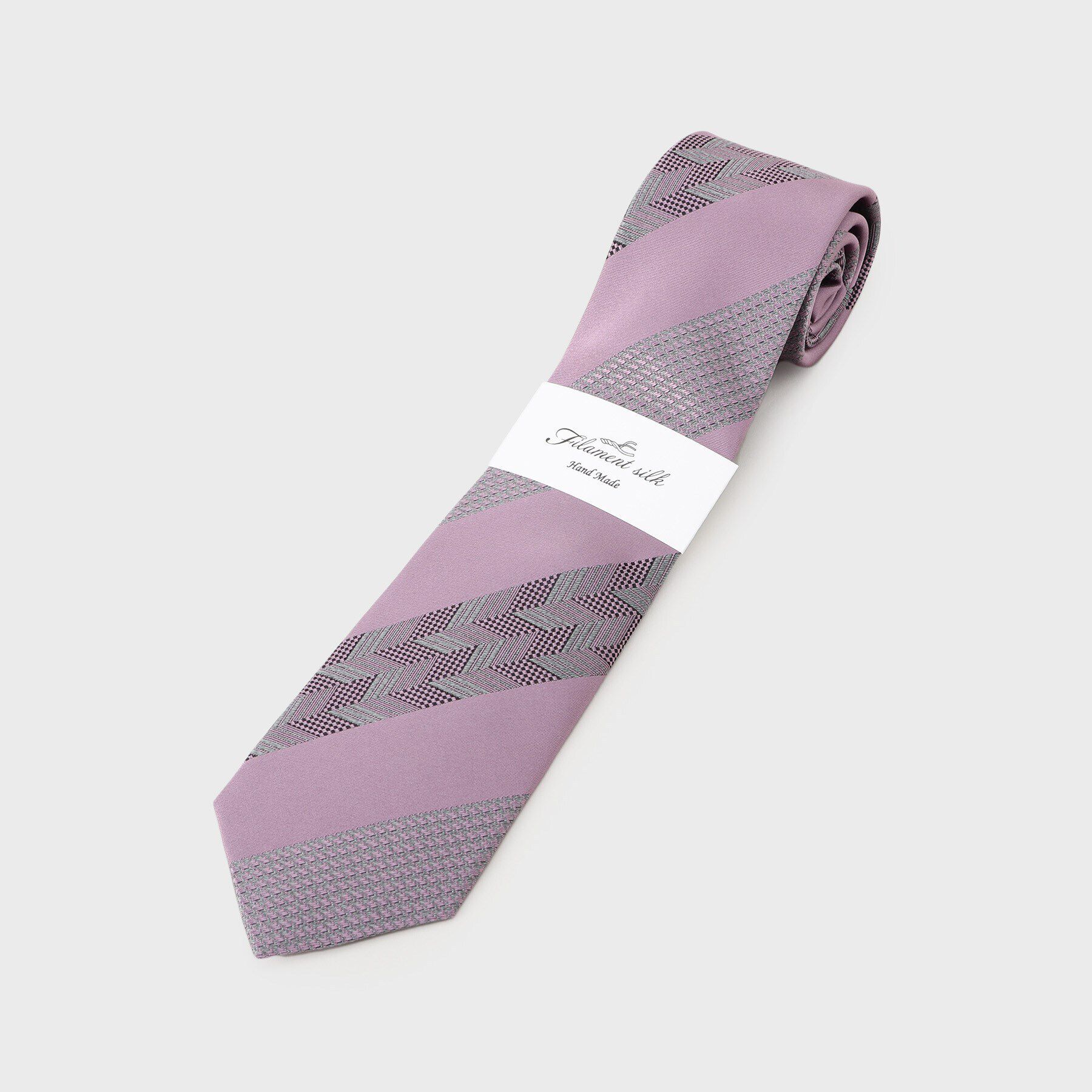 TAKEO KIKUCHI「【Made in JAPAN】矢絣（やがすり）フィラメントシルク ネクタイ」|ネクタイ・蝶ネクタイ|ピンク(371)