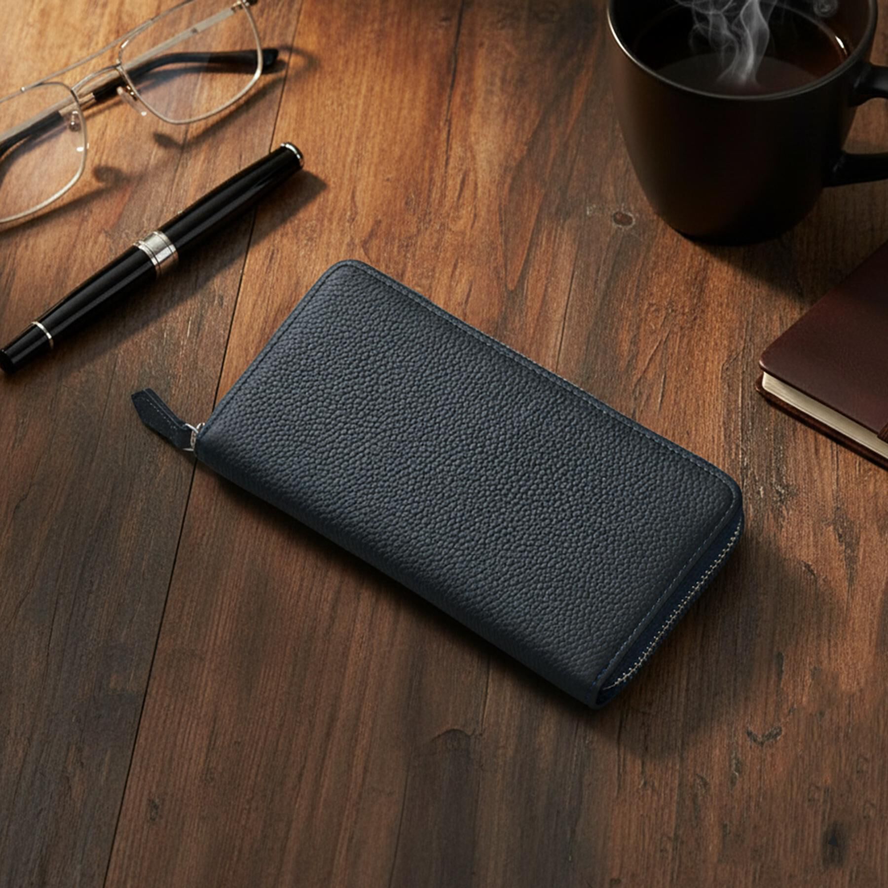 TAKEO KIKUCHI「ソフトシュリンクレザー長財布」|財布|ブルー(093)