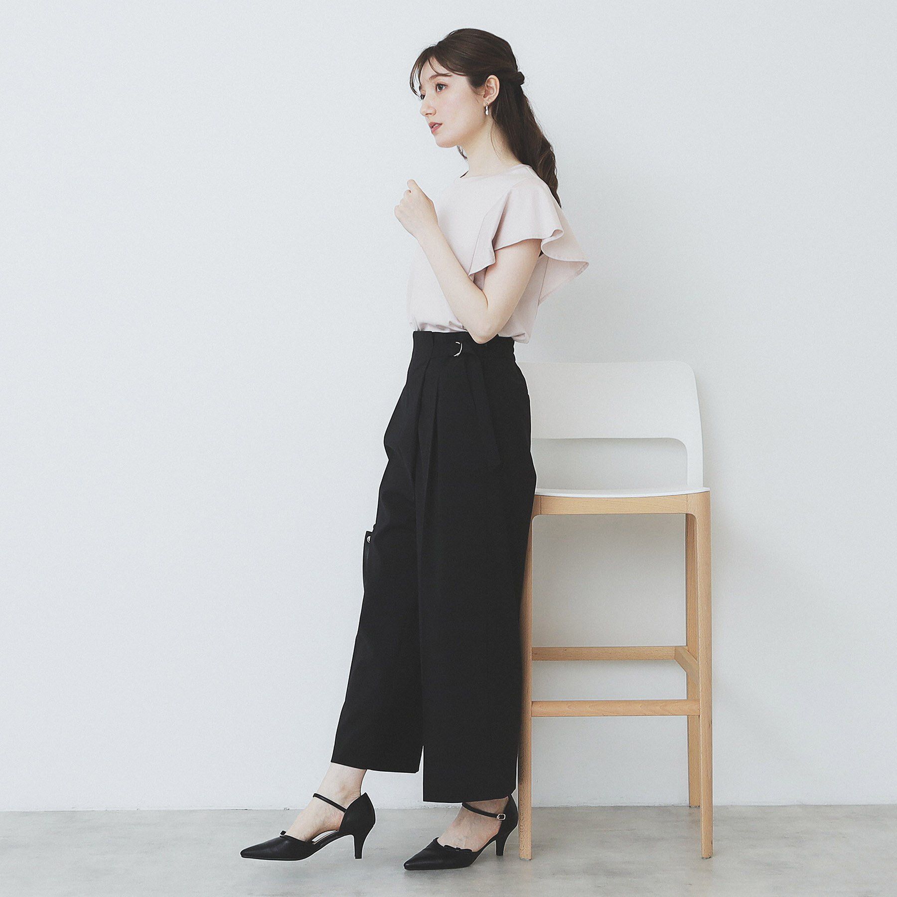 index「《美人百花掲載/XS-3Lサイズ》フレアスリーブバックシャントップス【接触冷感/UVケア/洗濯機洗い」|Tシャツ・カットソー|