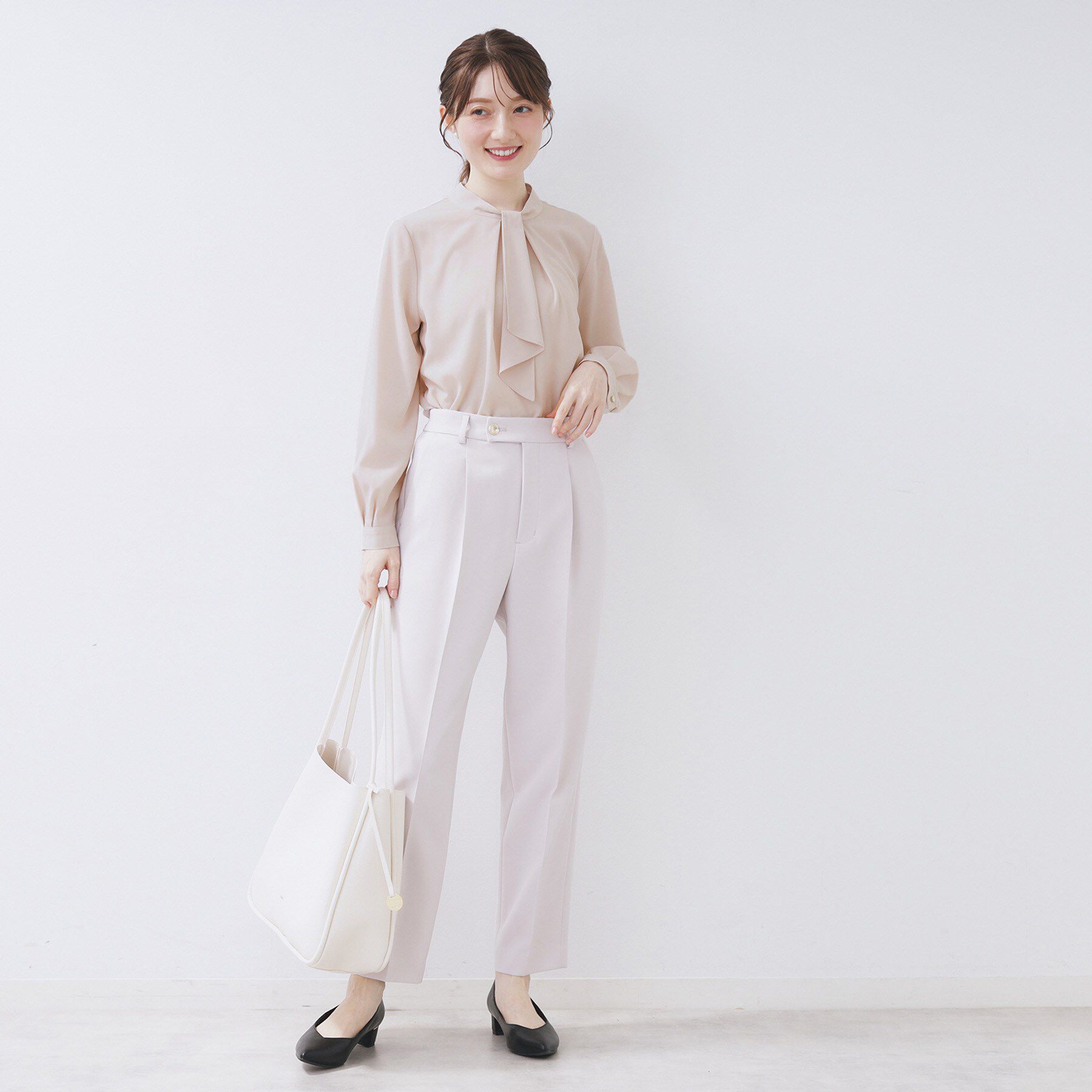 index「ボウタイタックブラウス【洗濯機OK/防シワ】《XS～3L》」|シャツ・ブラウス|