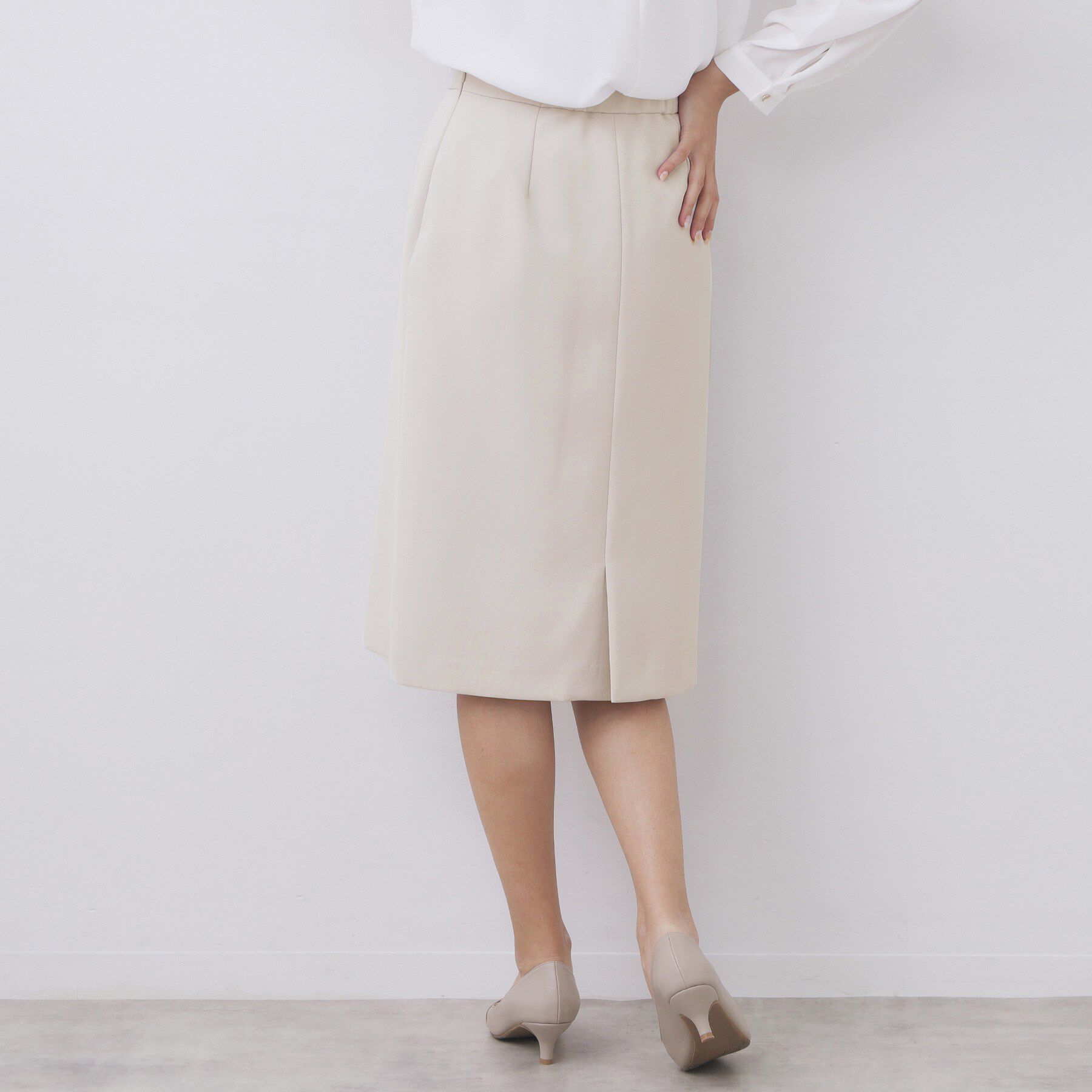 index「アシンメトリーストレッチタックスカート/セットアップ対応【洗濯機OK/防シワ/イージーアイロン】」|スカート|