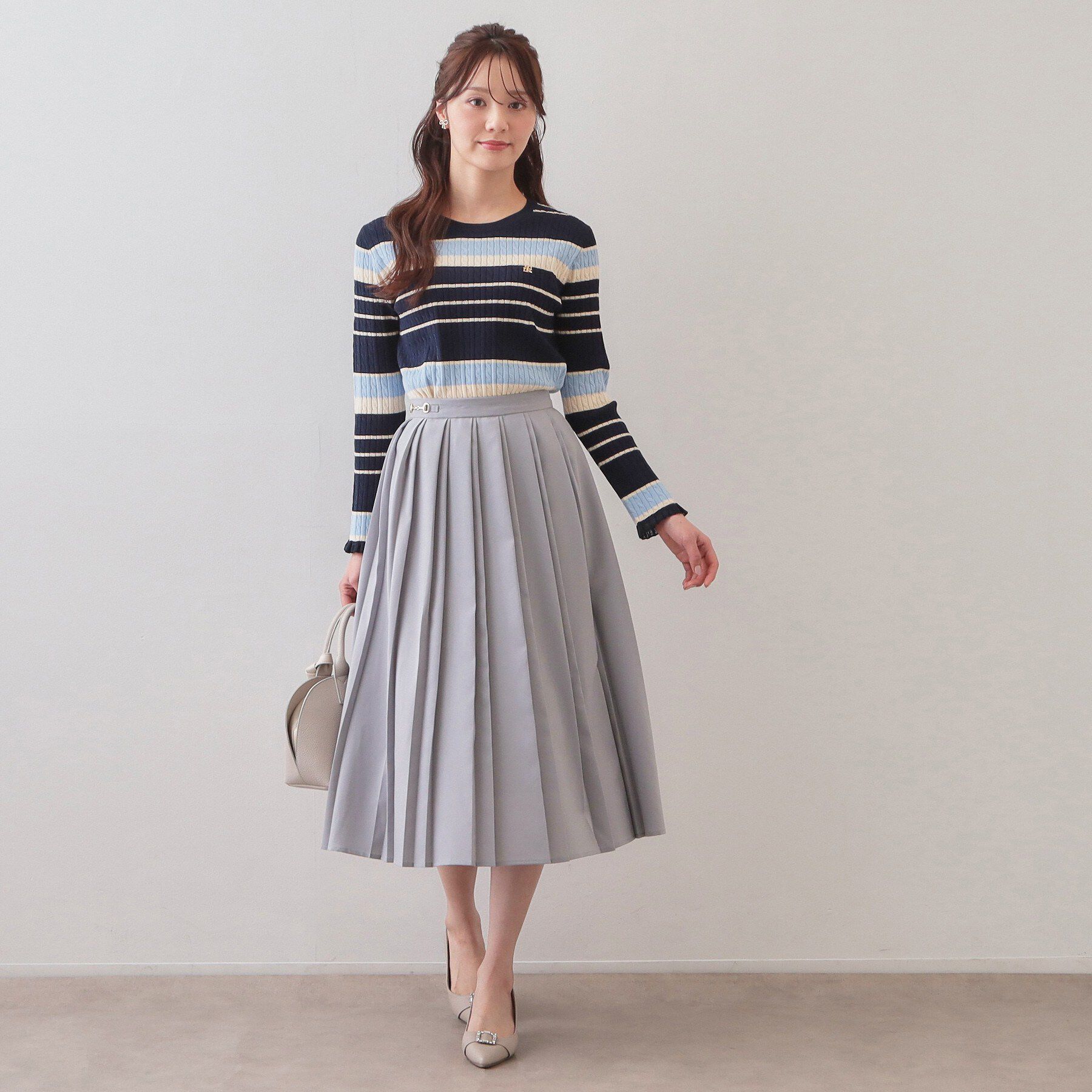index「ビット付きダブルプリーツスカート【洗濯機OK/イージーアイロン】」|スカート|
