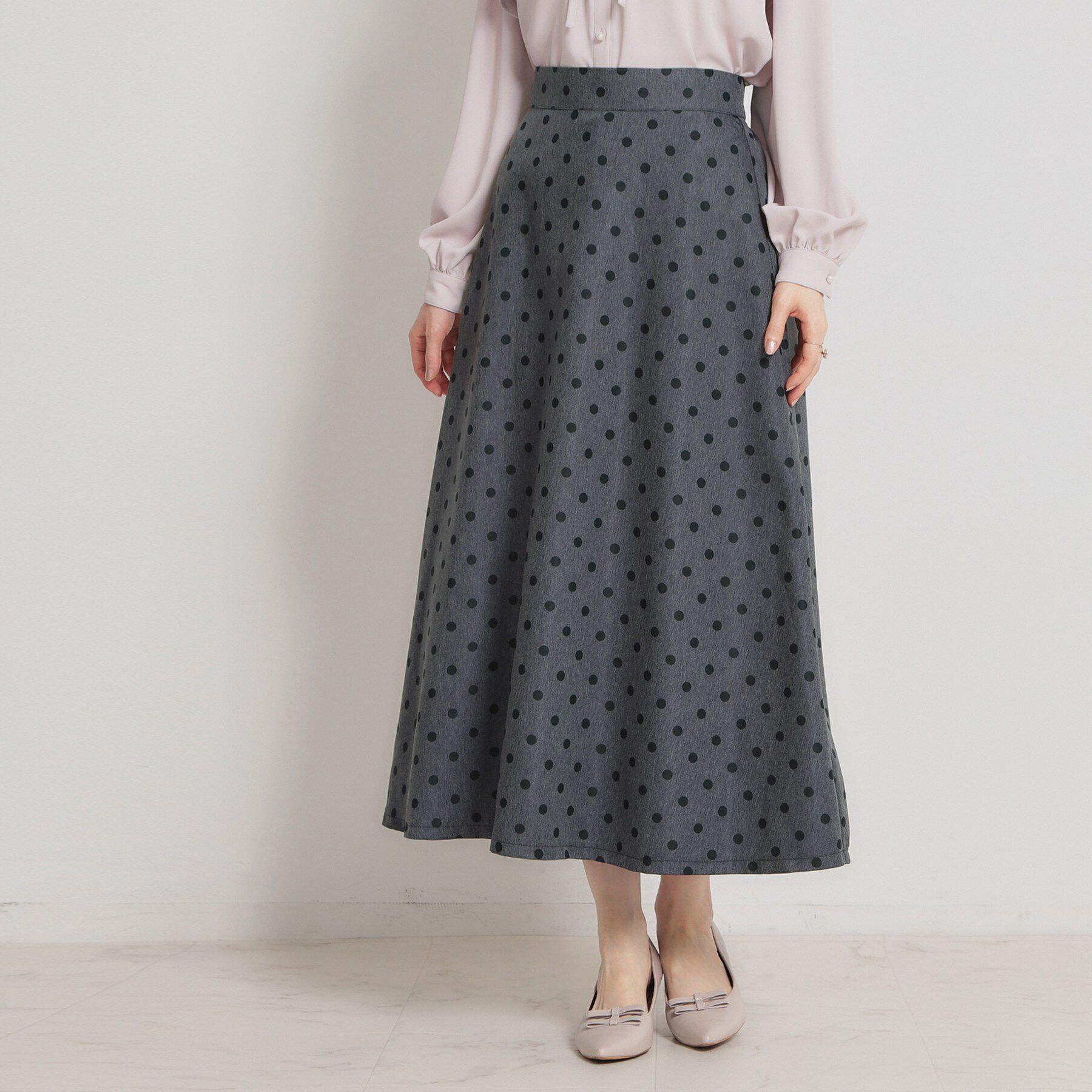 Couture broach「デニムライクドットスカート」|スカート|ネイビー(194)