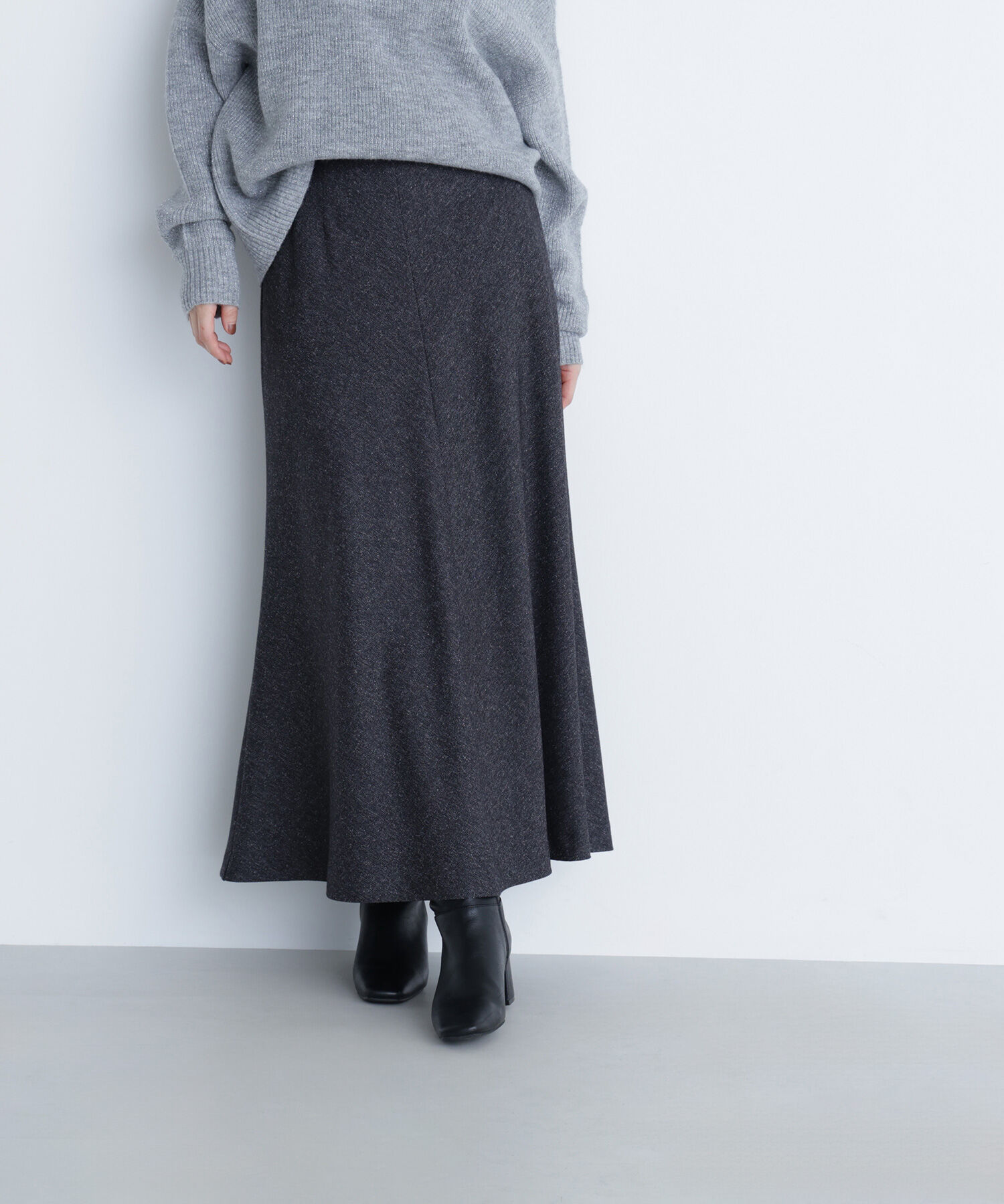  「ネップツイードナロースカート」|スカート|