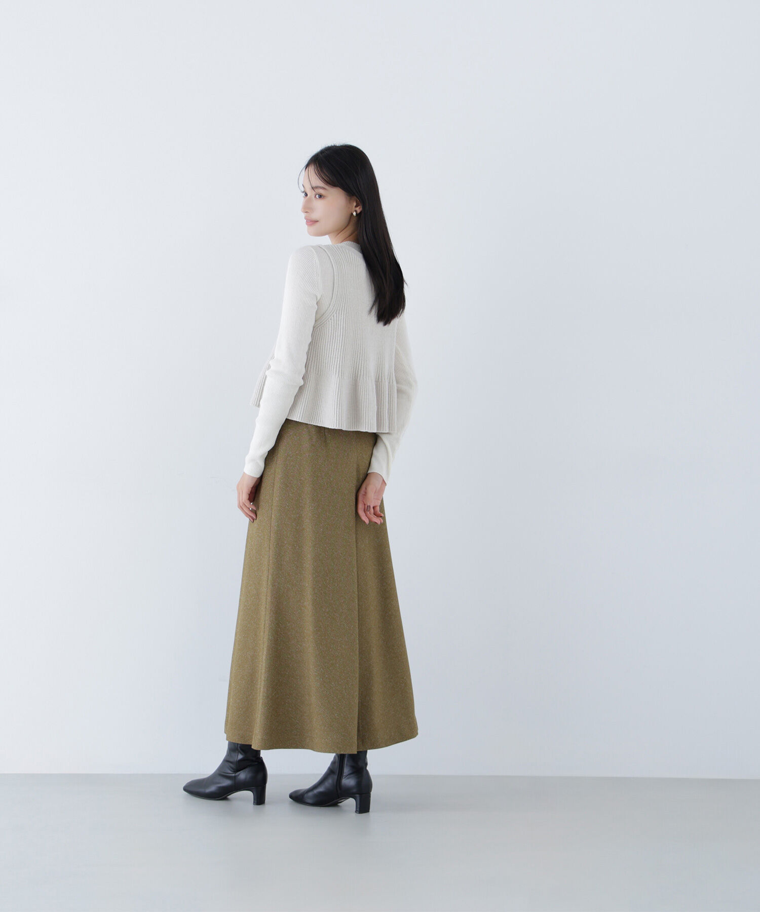  「ネップツイードナロースカート」|スカート|