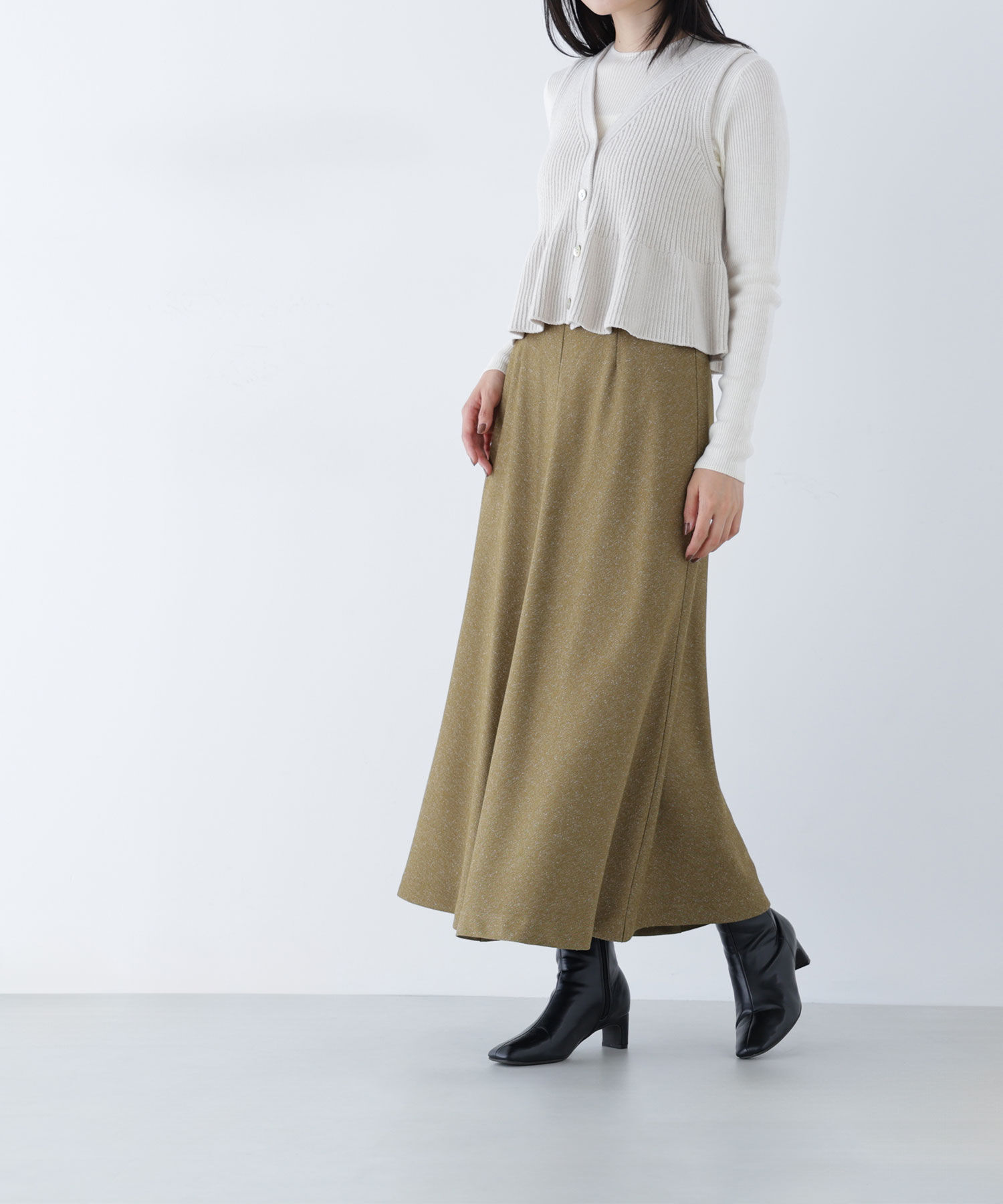  「ネップツイードナロースカート」|スカート|
