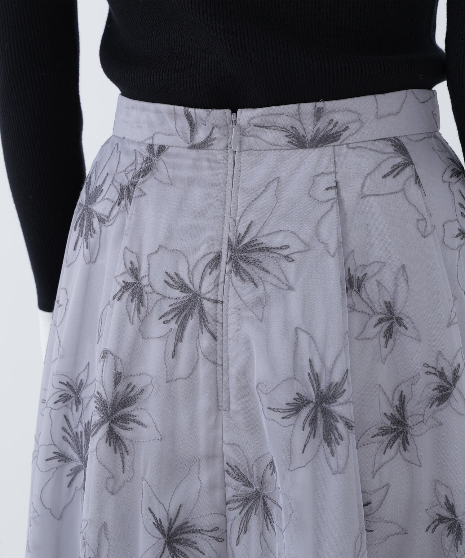  「チュール刺繍フレアスカート」|スカート|