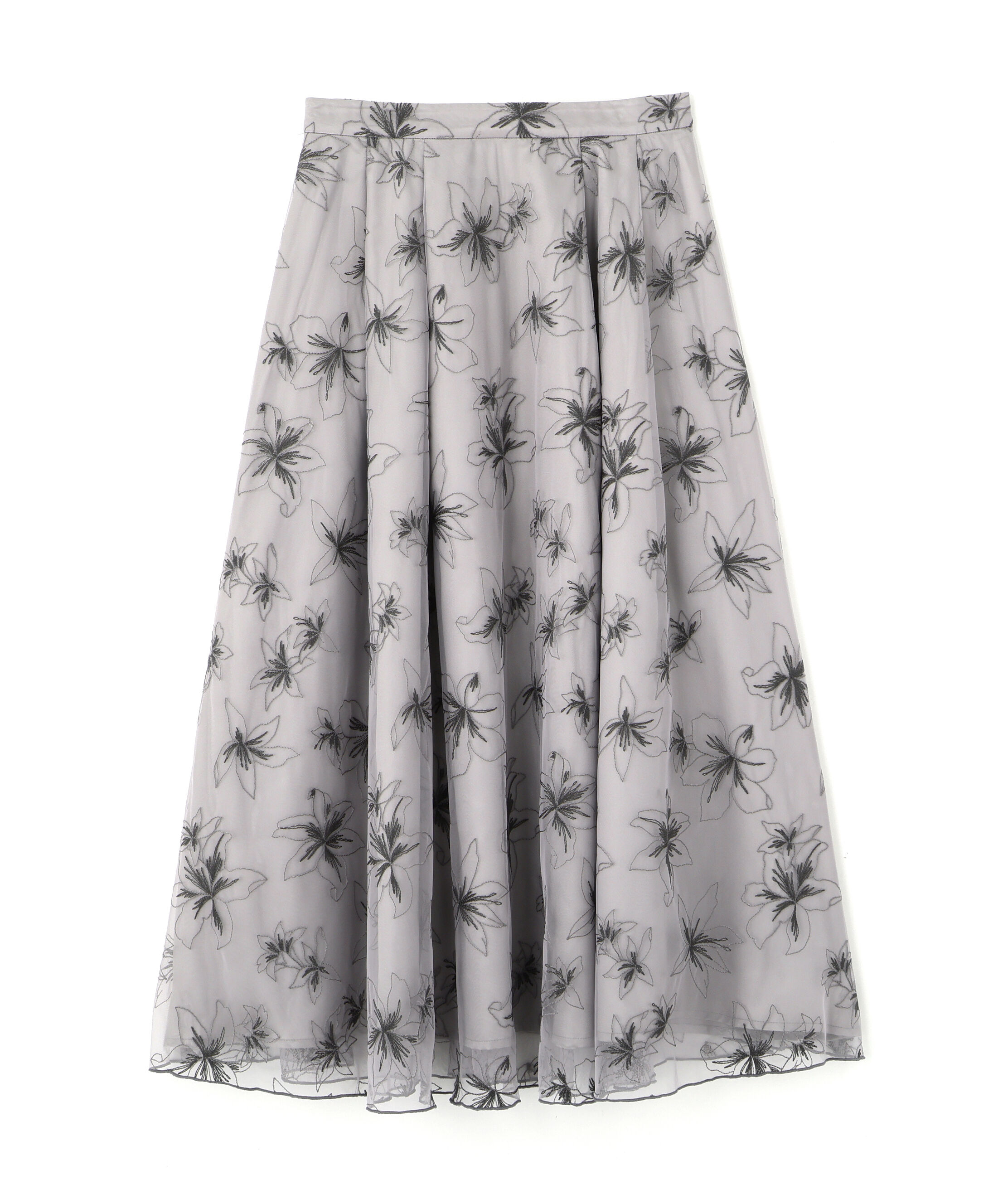  「チュール刺繍フレアスカート」|スカート|