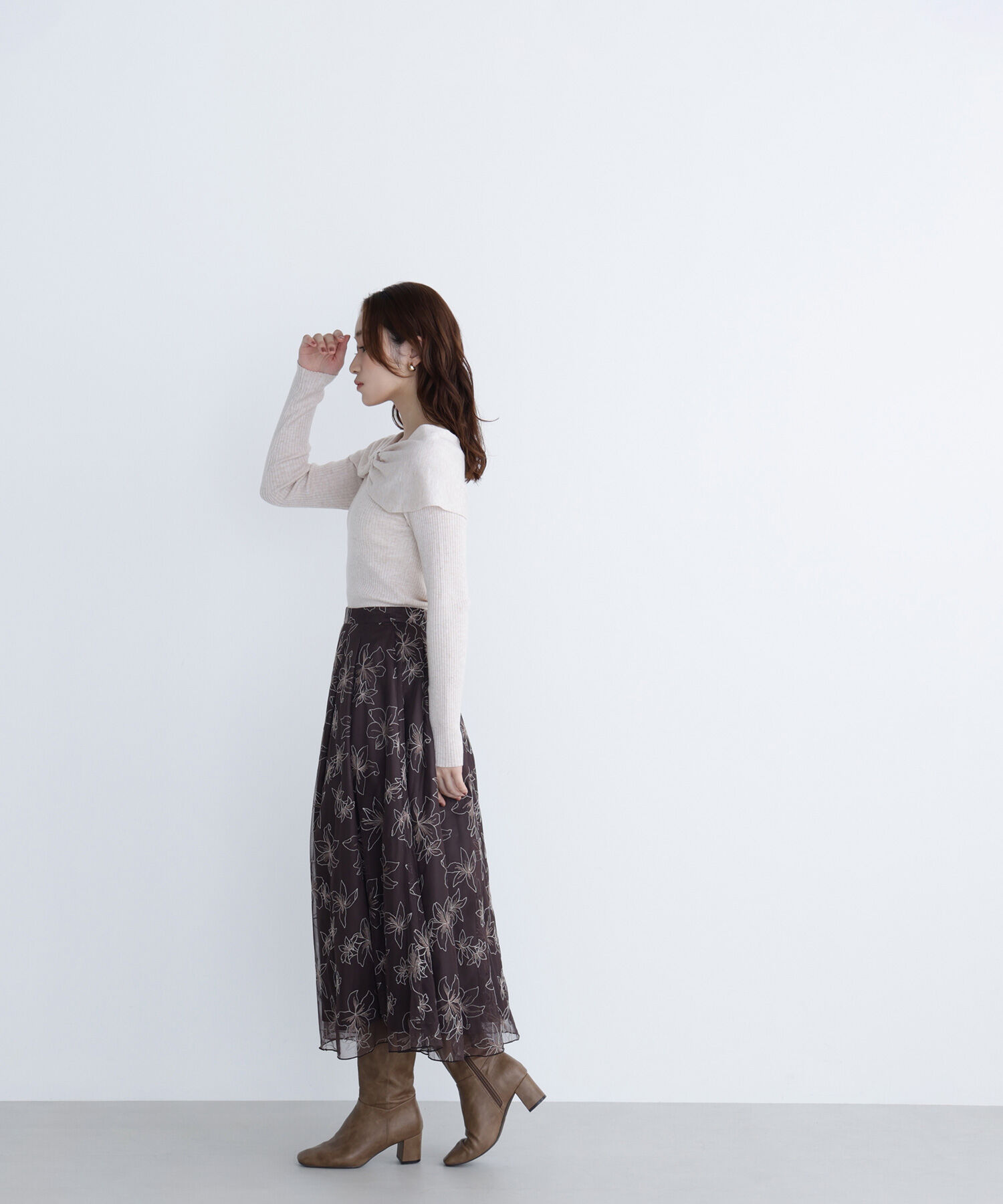  「チュール刺繍フレアスカート」|スカート|