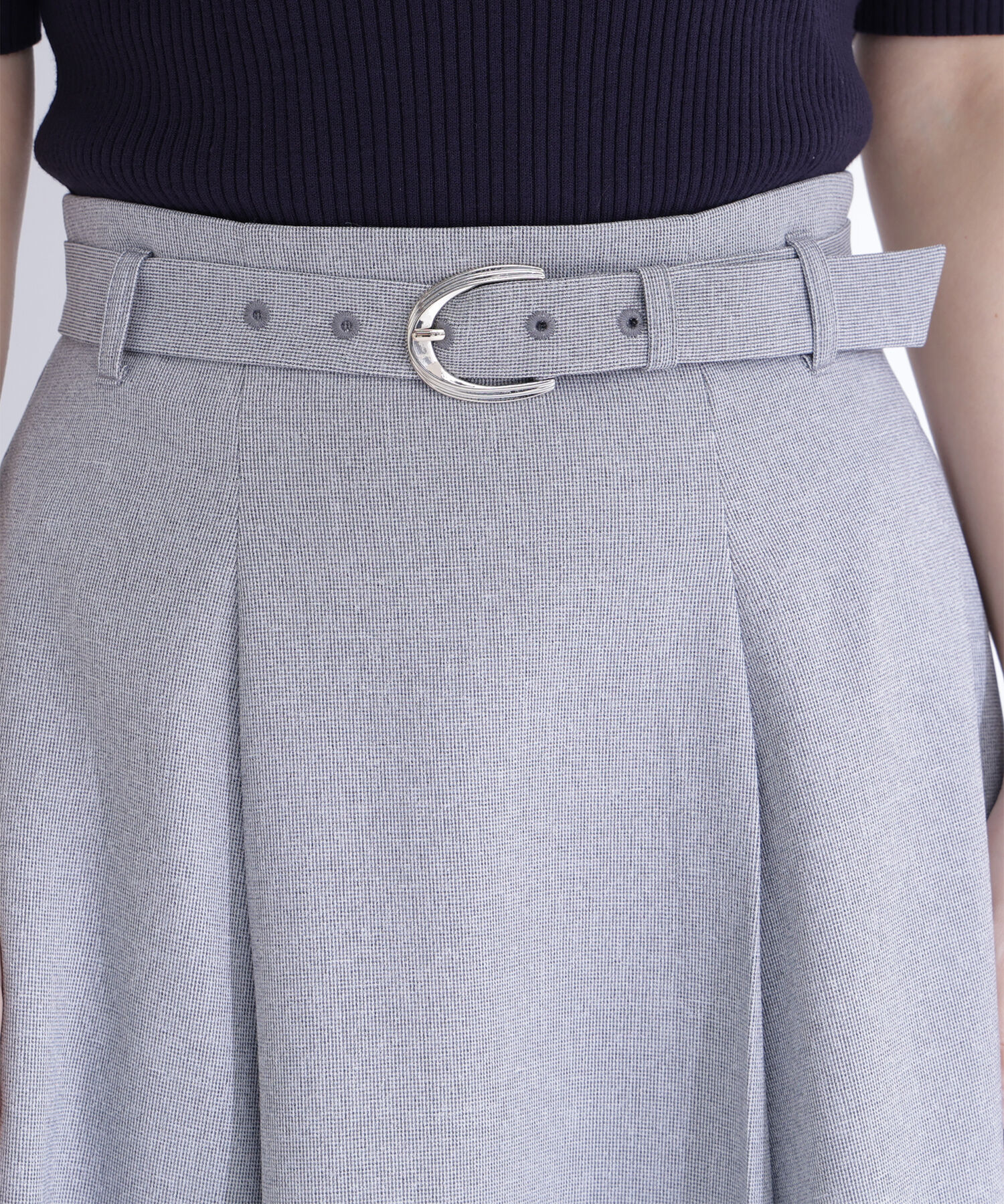  「メタルバックルフレアスカート」|スカート|