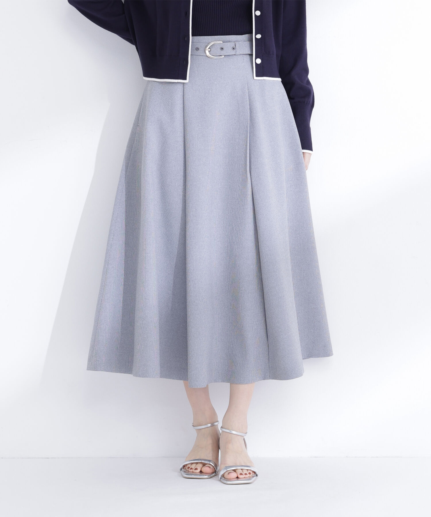  「メタルバックルフレアスカート」|スカート|