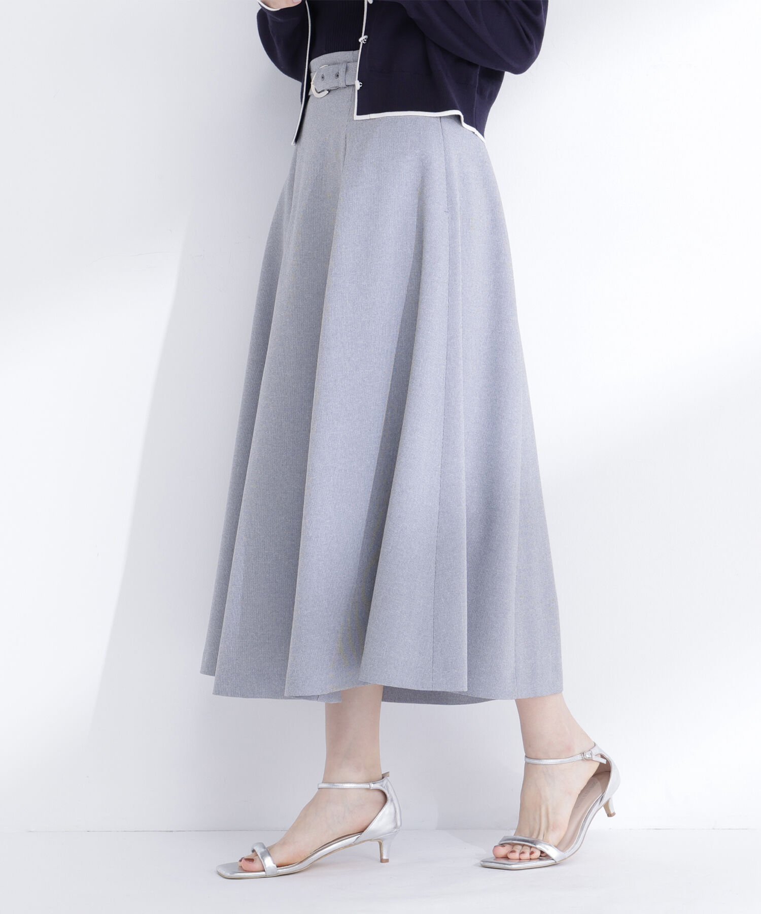  「メタルバックルフレアスカート」|スカート|