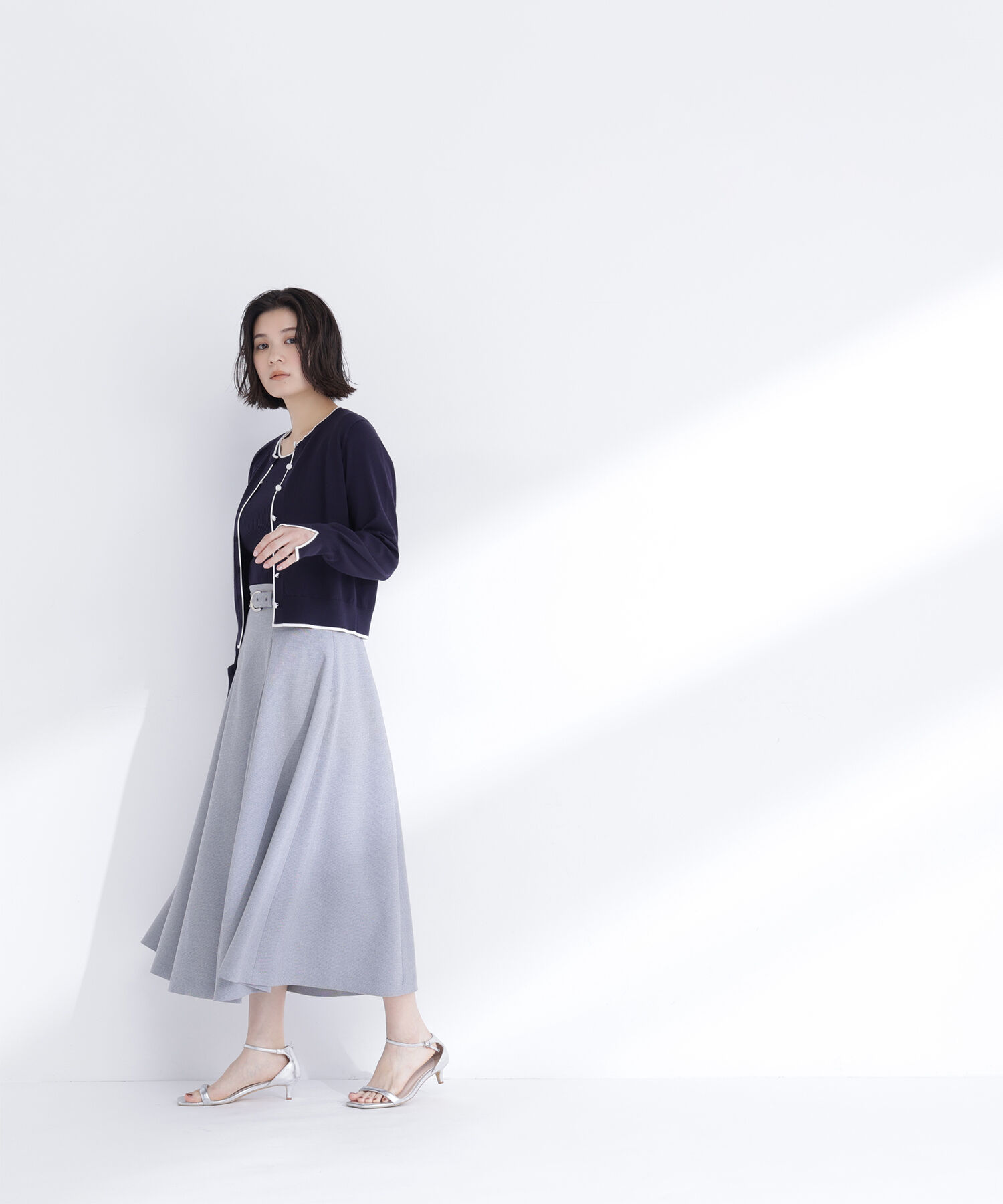  「メタルバックルフレアスカート」|スカート|