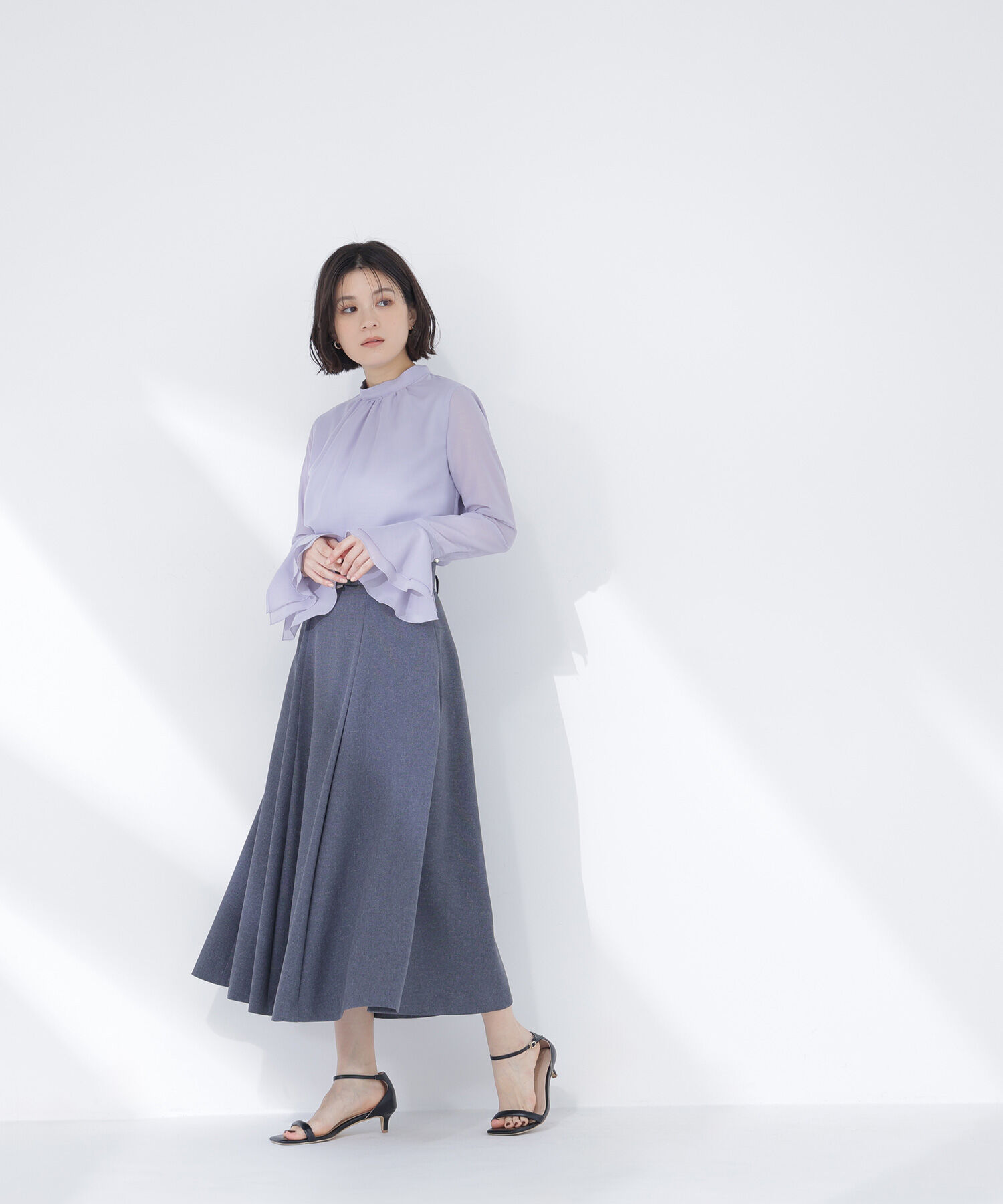  「メタルバックルフレアスカート」|スカート|