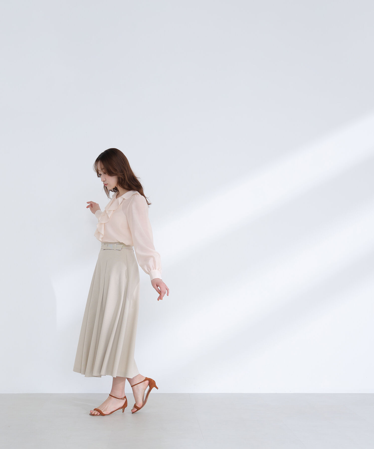  「メタルバックルフレアスカート」|スカート|