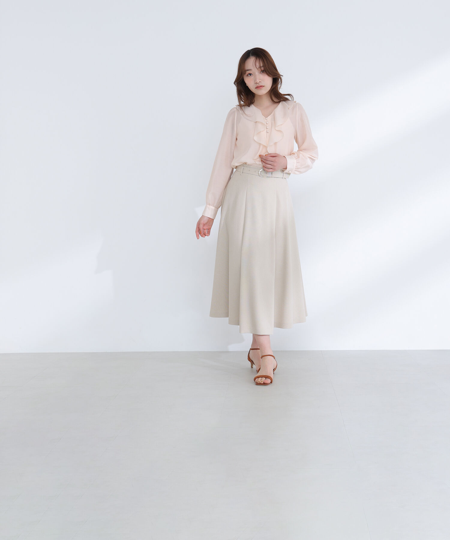  「メタルバックルフレアスカート」|スカート|