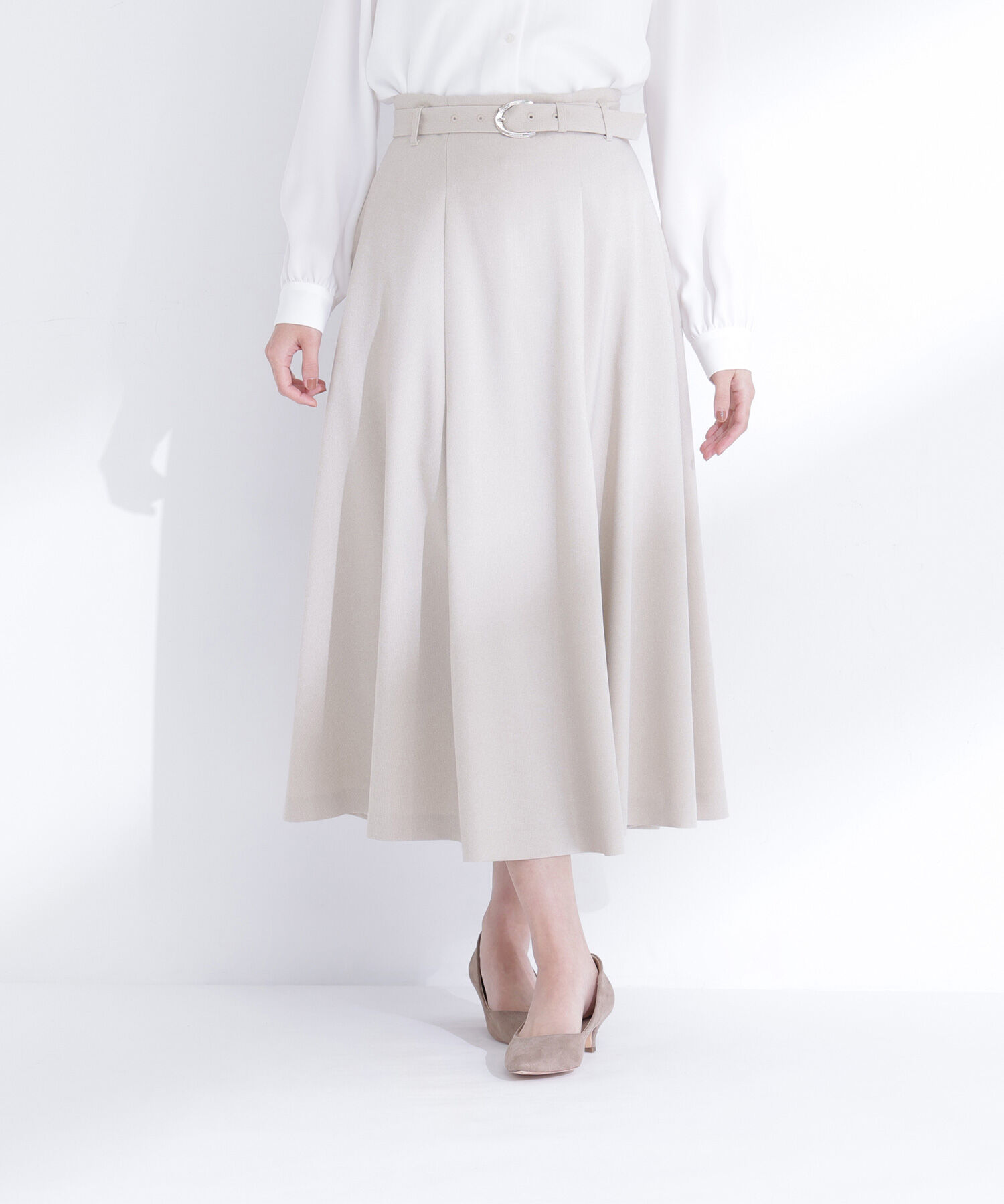  「メタルバックルフレアスカート」|スカート|