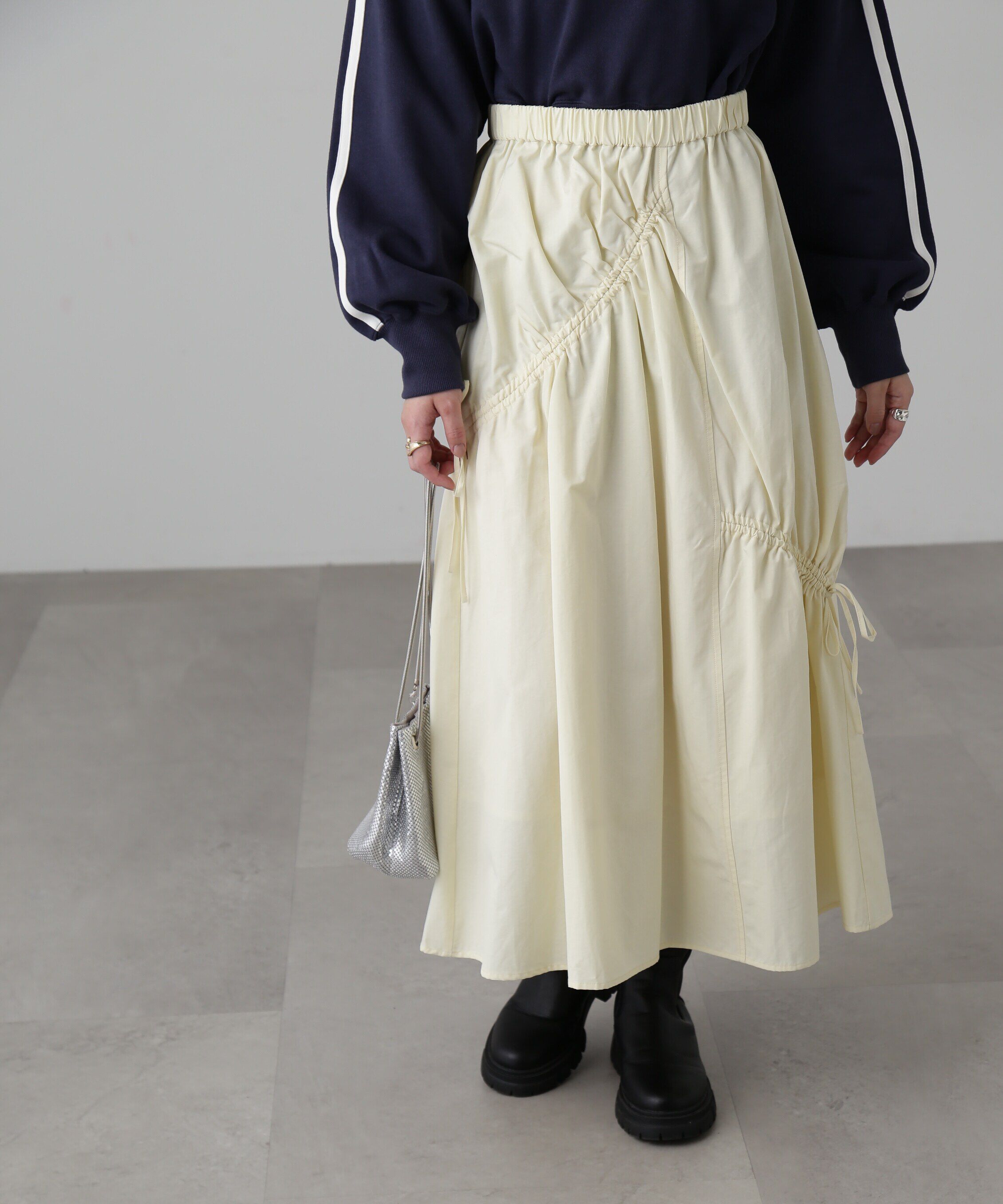  「ランダムシャーリングドロストスカート」|スカート|