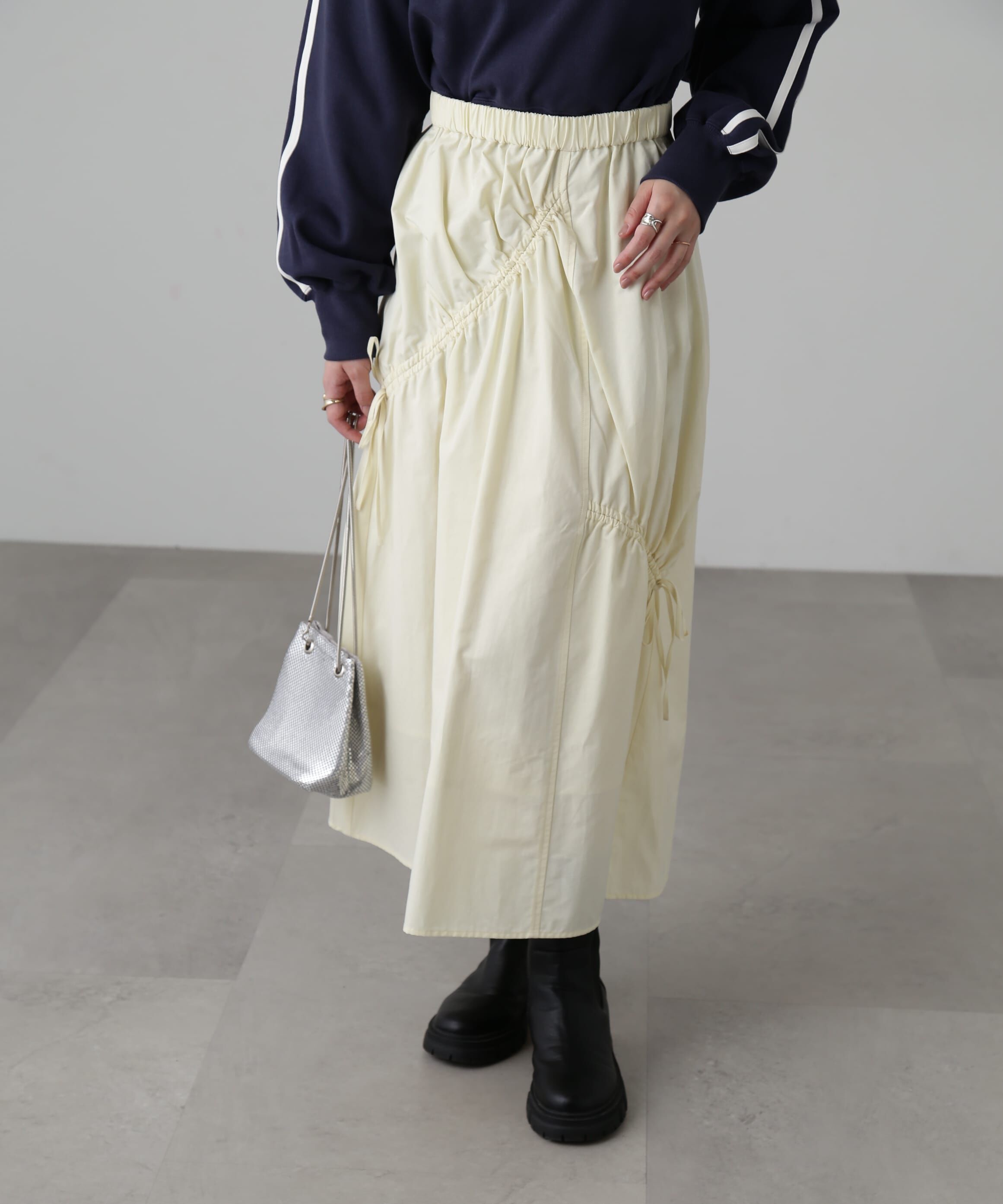  「ランダムシャーリングドロストスカート」|スカート|