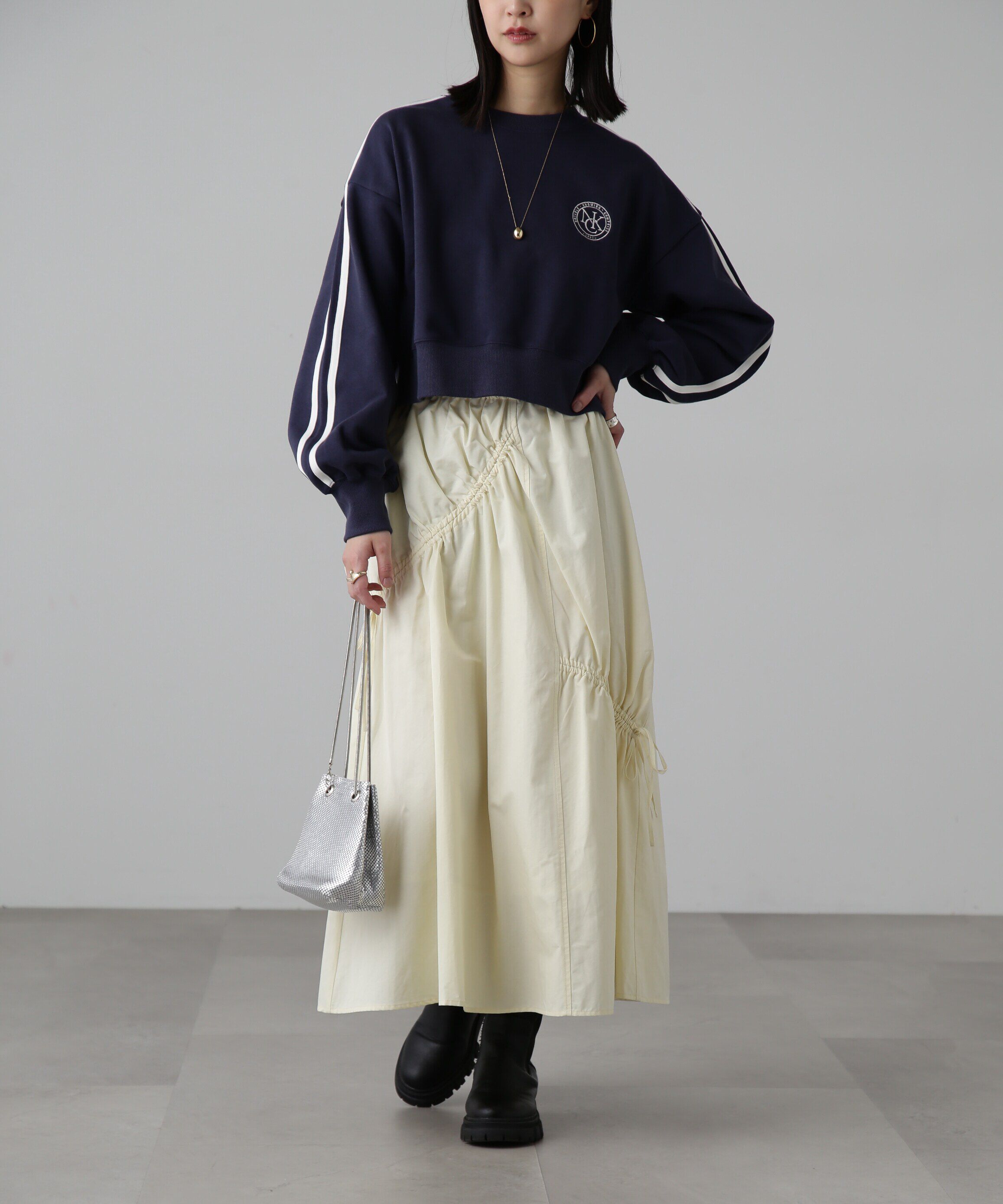  「ランダムシャーリングドロストスカート」|スカート|