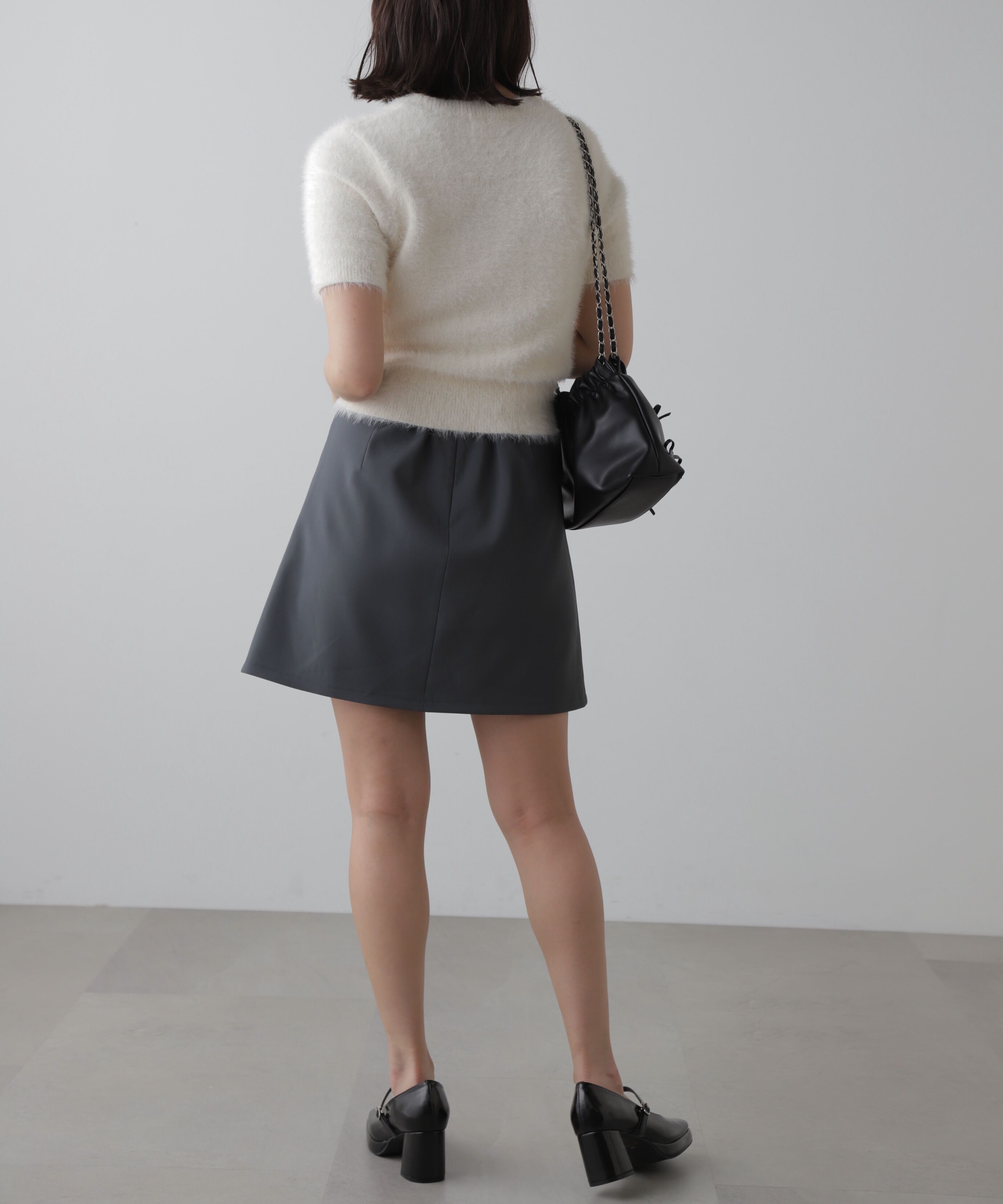  「サイドボタンラップミニプリーツスカート」|スカート|