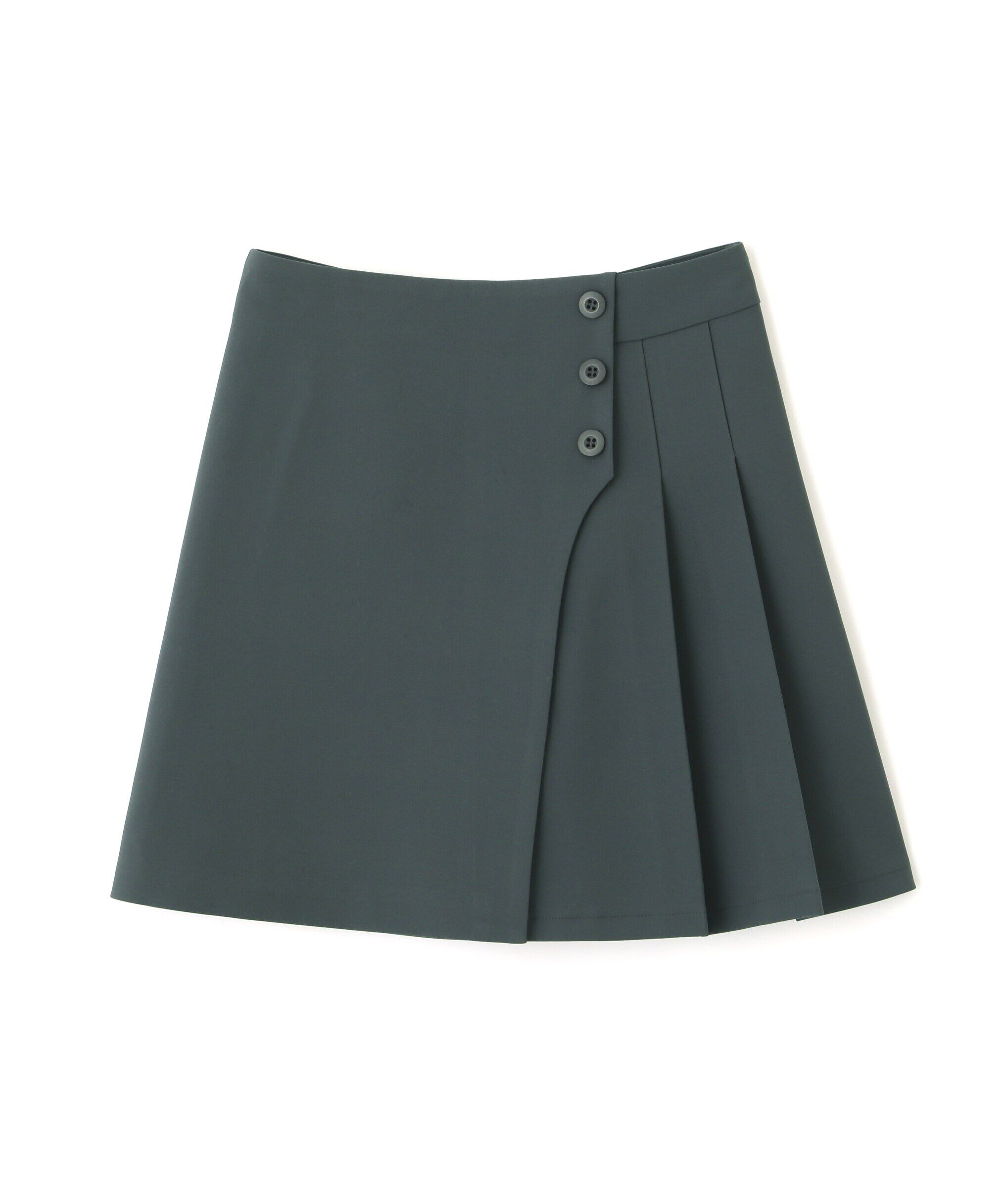  「サイドボタンラップミニプリーツスカート」|スカート|