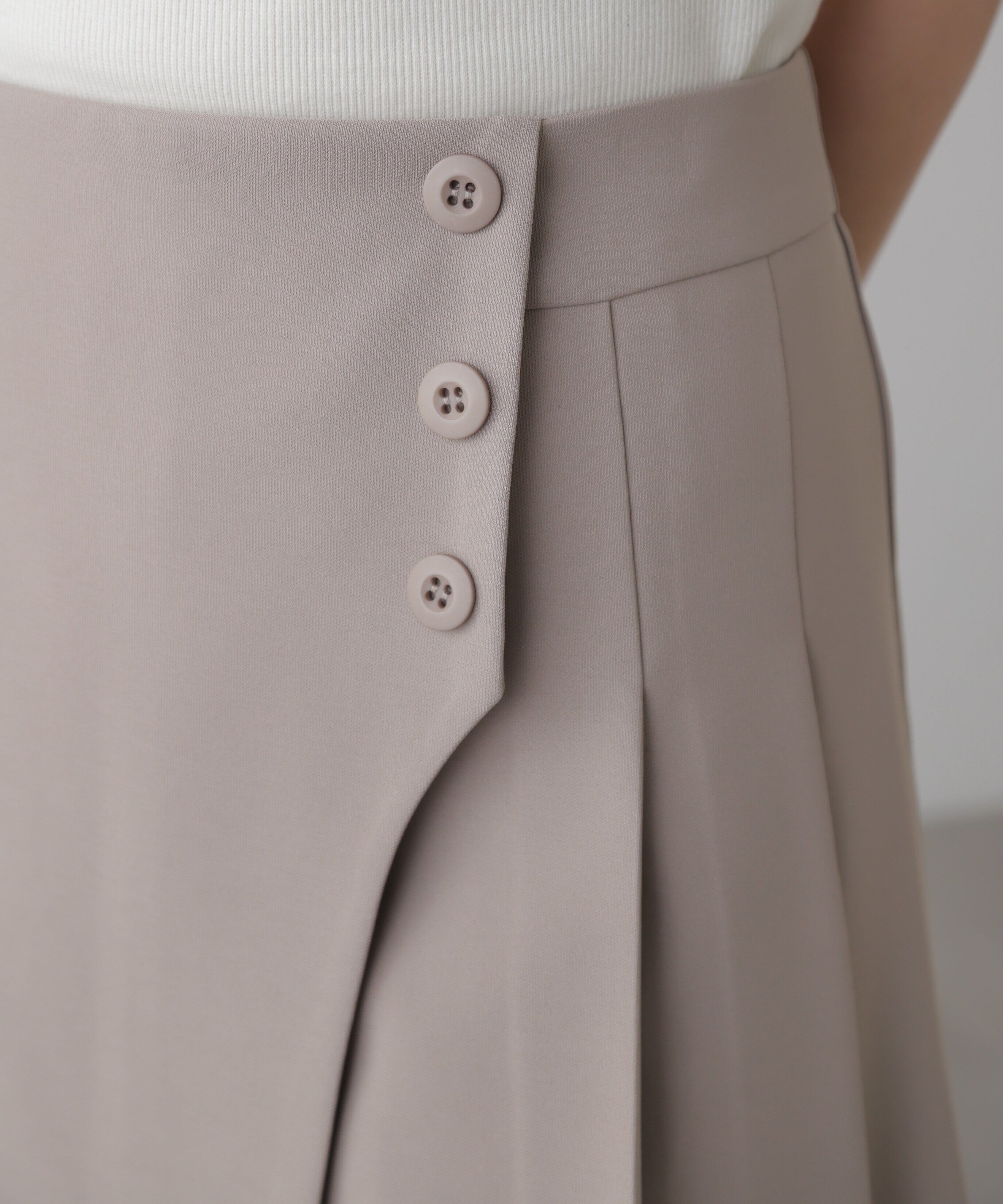  「サイドボタンラップミニプリーツスカート」|スカート|