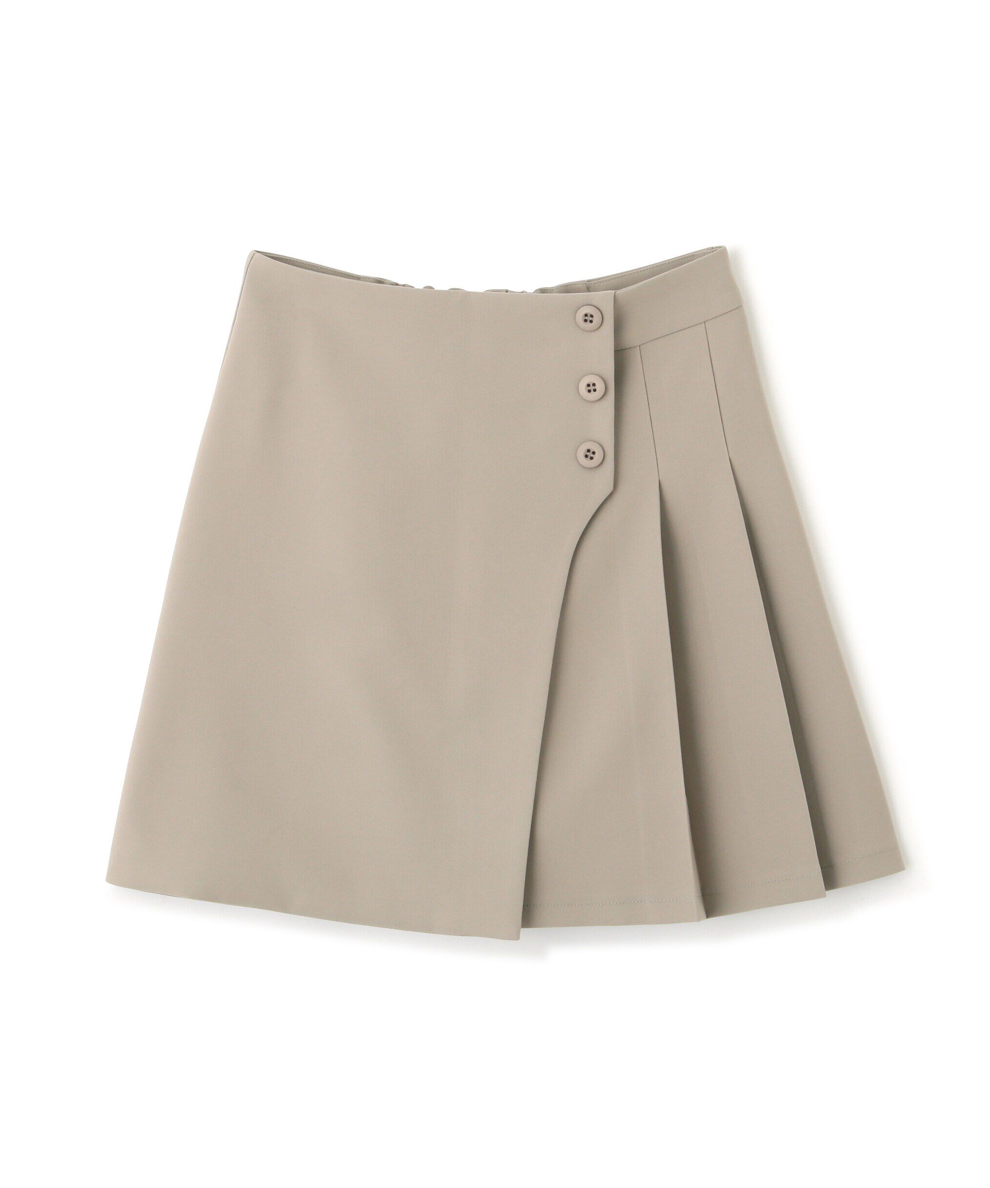 「サイドボタンラップミニプリーツスカート」|スカート|