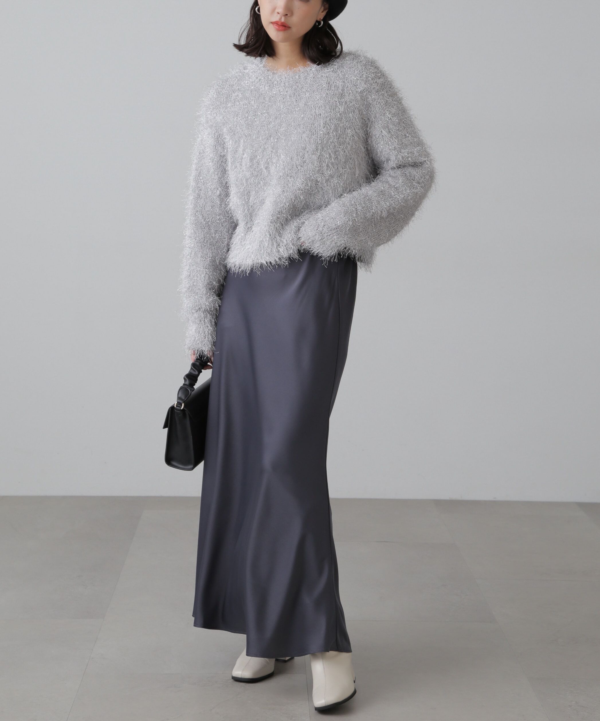  「サテンフレアスカート」|スカート|