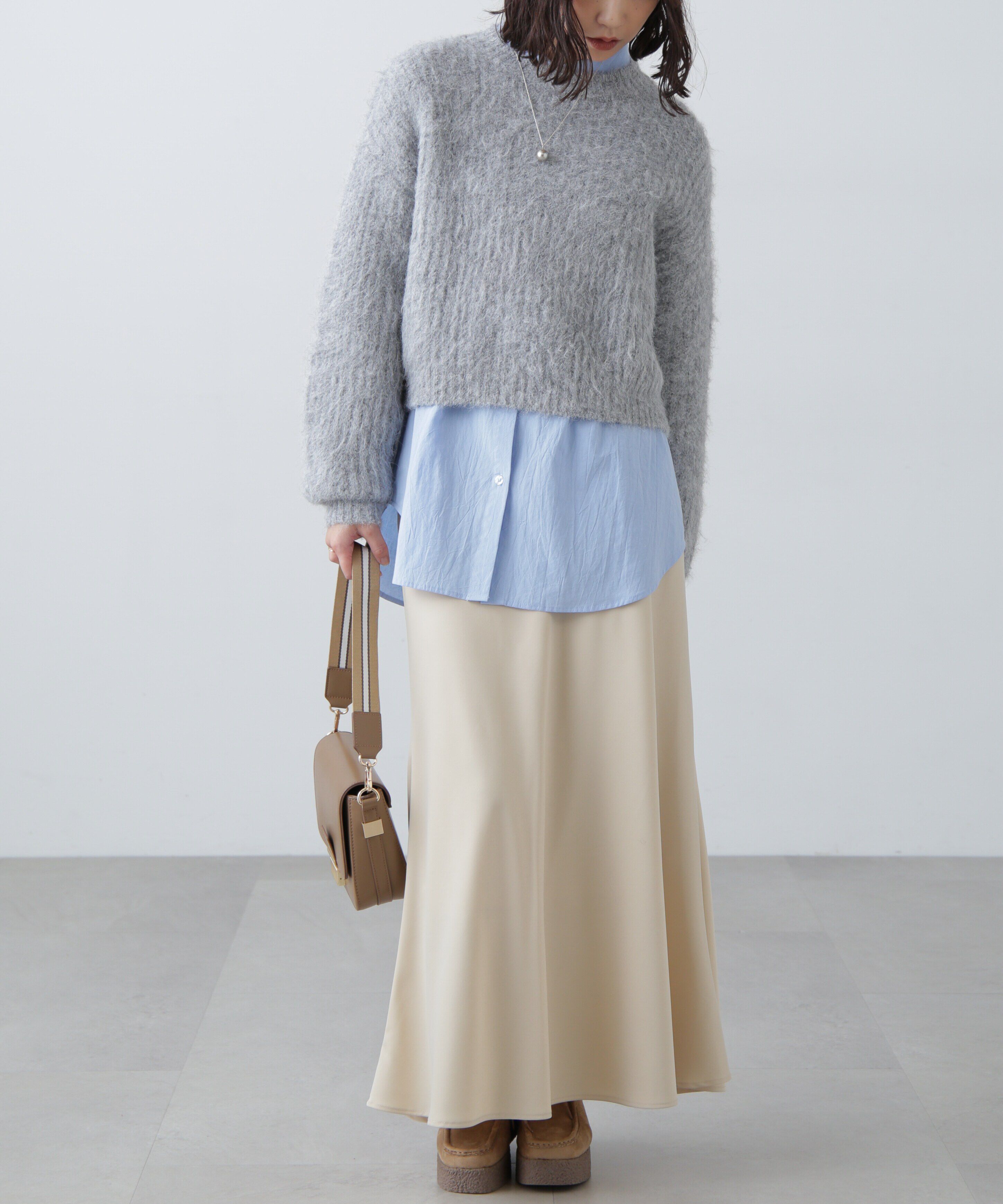  「サテンフレアスカート」|スカート|