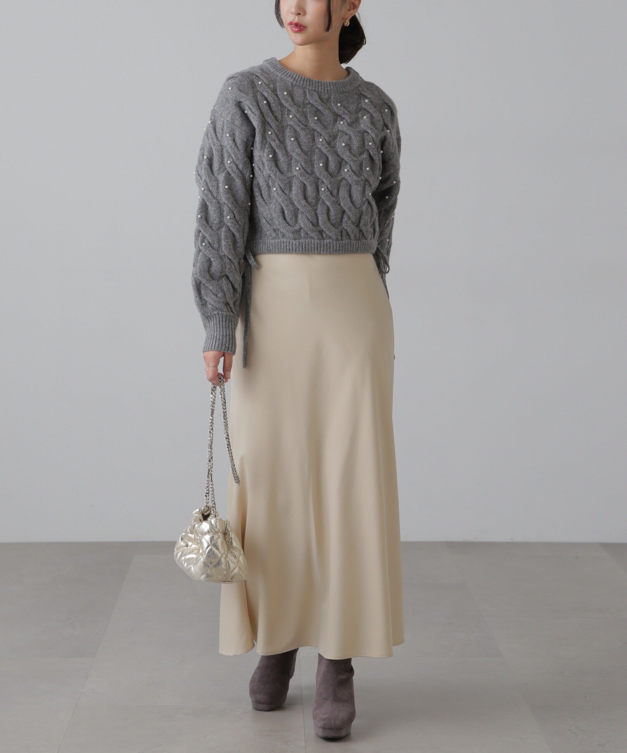  「サテンフレアスカート」|スカート|