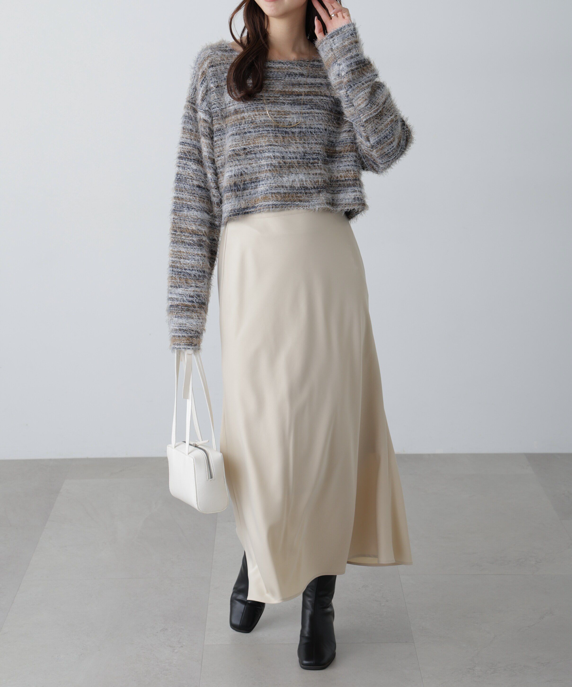  「サテンフレアスカート」|スカート|