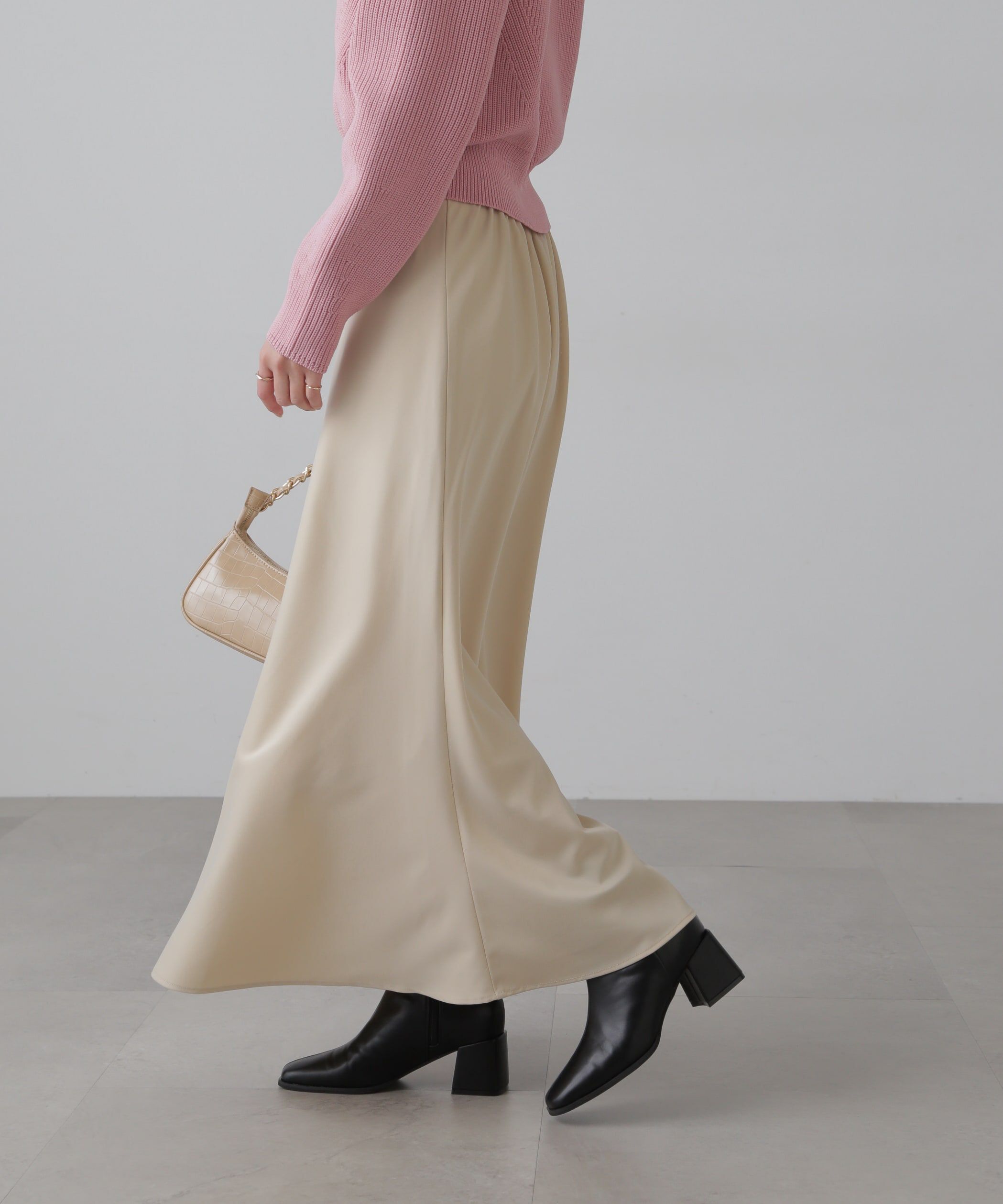  「サテンフレアスカート」|スカート|