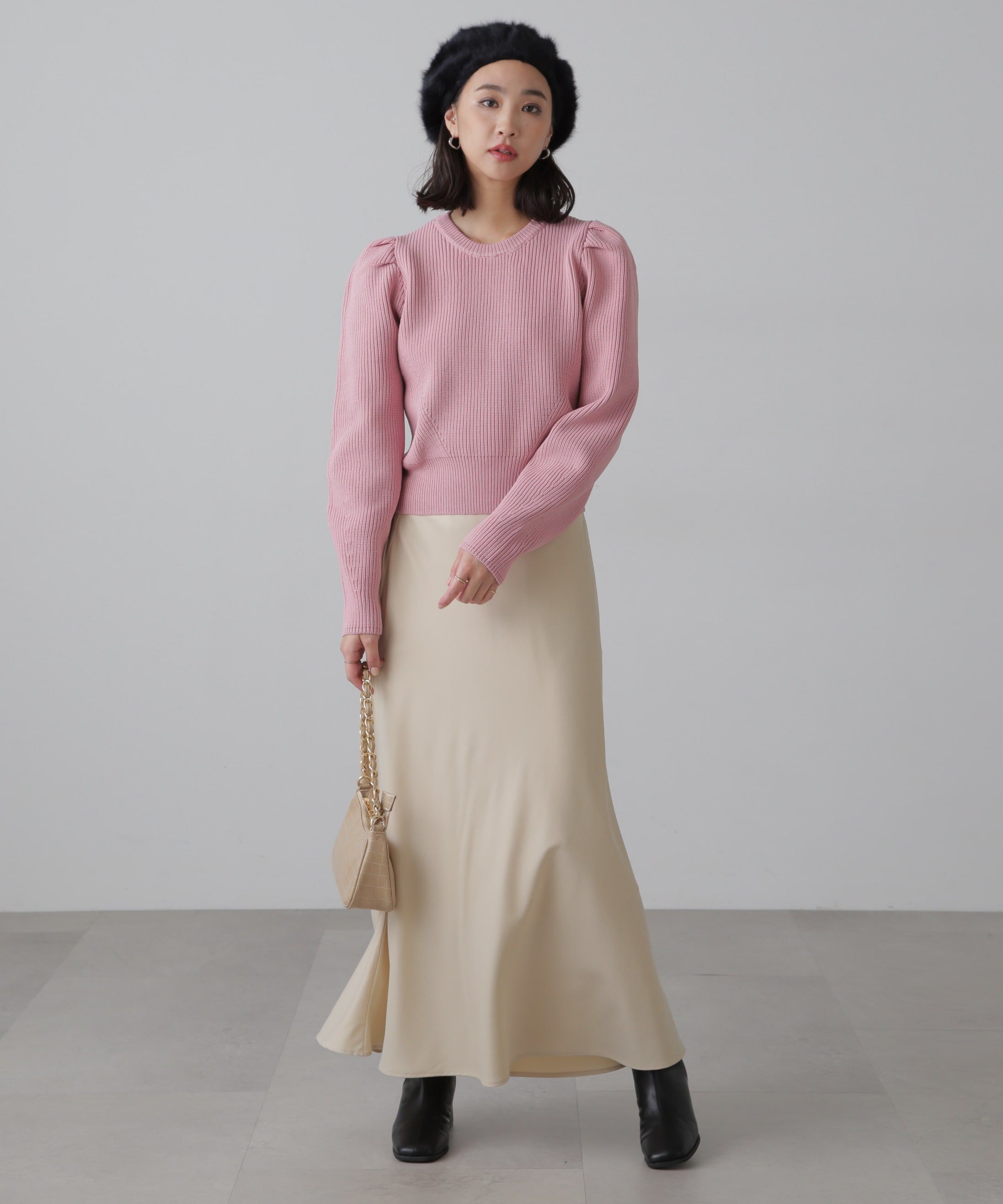  「サテンフレアスカート」|スカート|