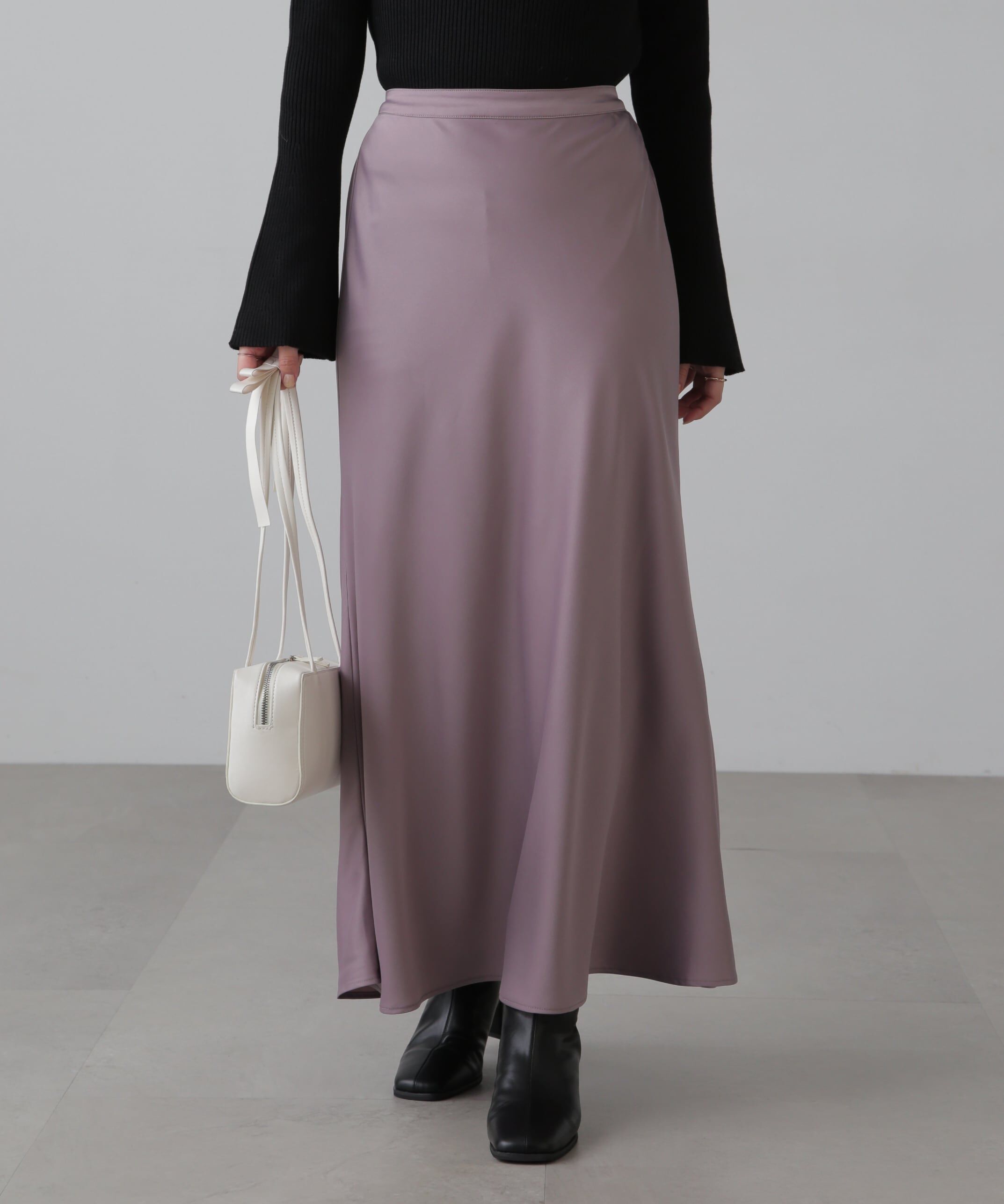  「サテンフレアスカート」|スカート|