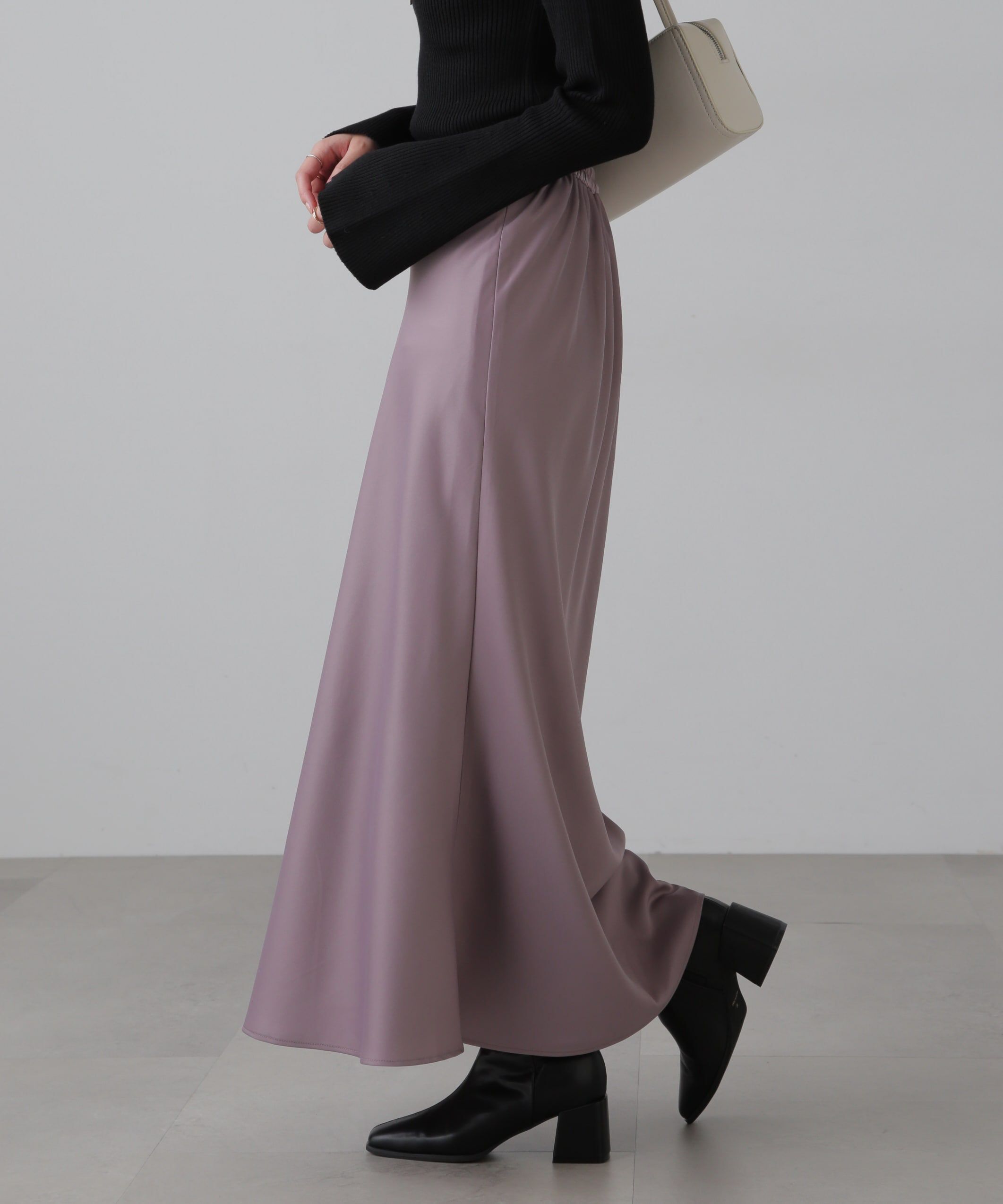  「サテンフレアスカート」|スカート|