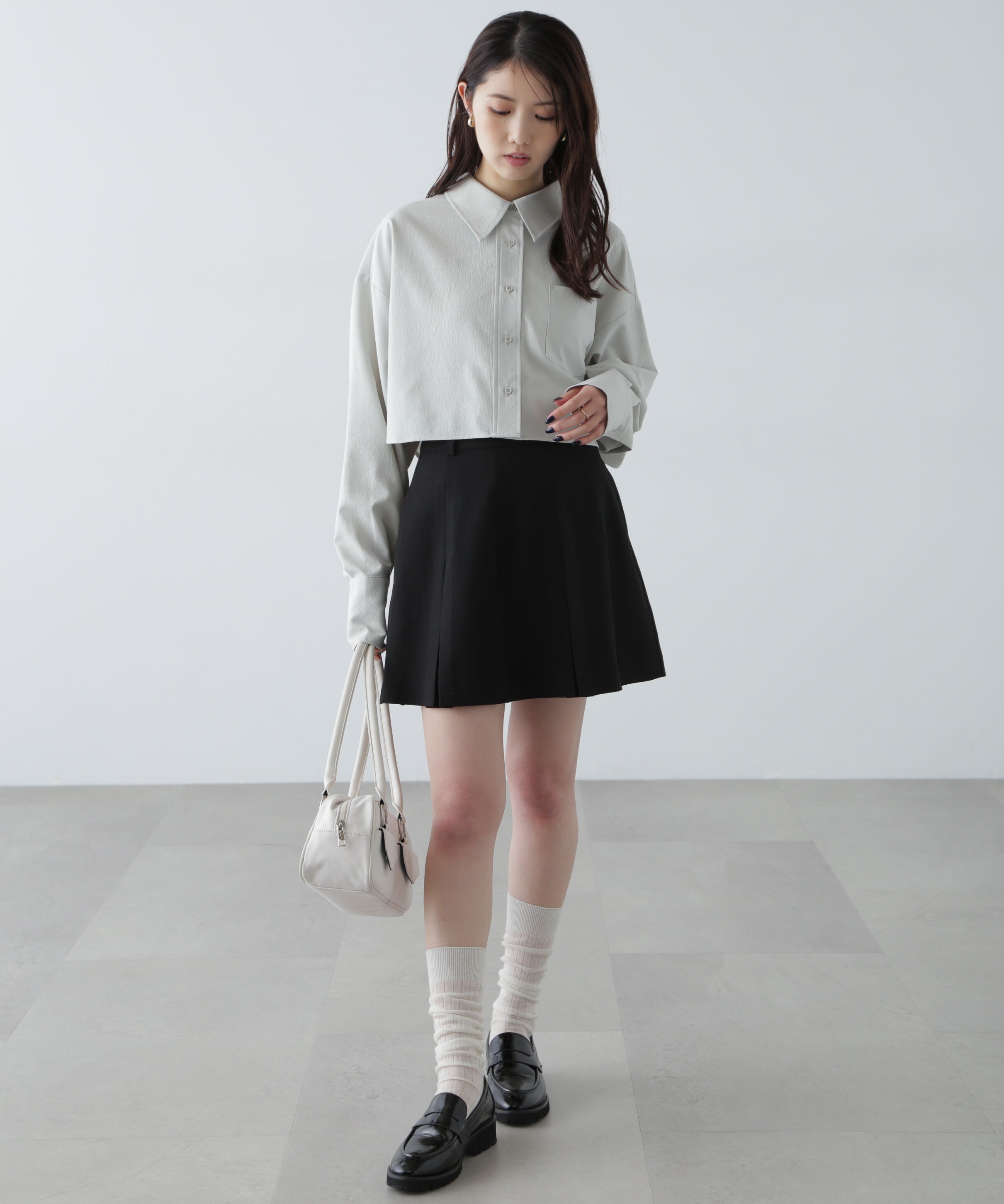  「ボックスプリーツミニスカート」|スカート|