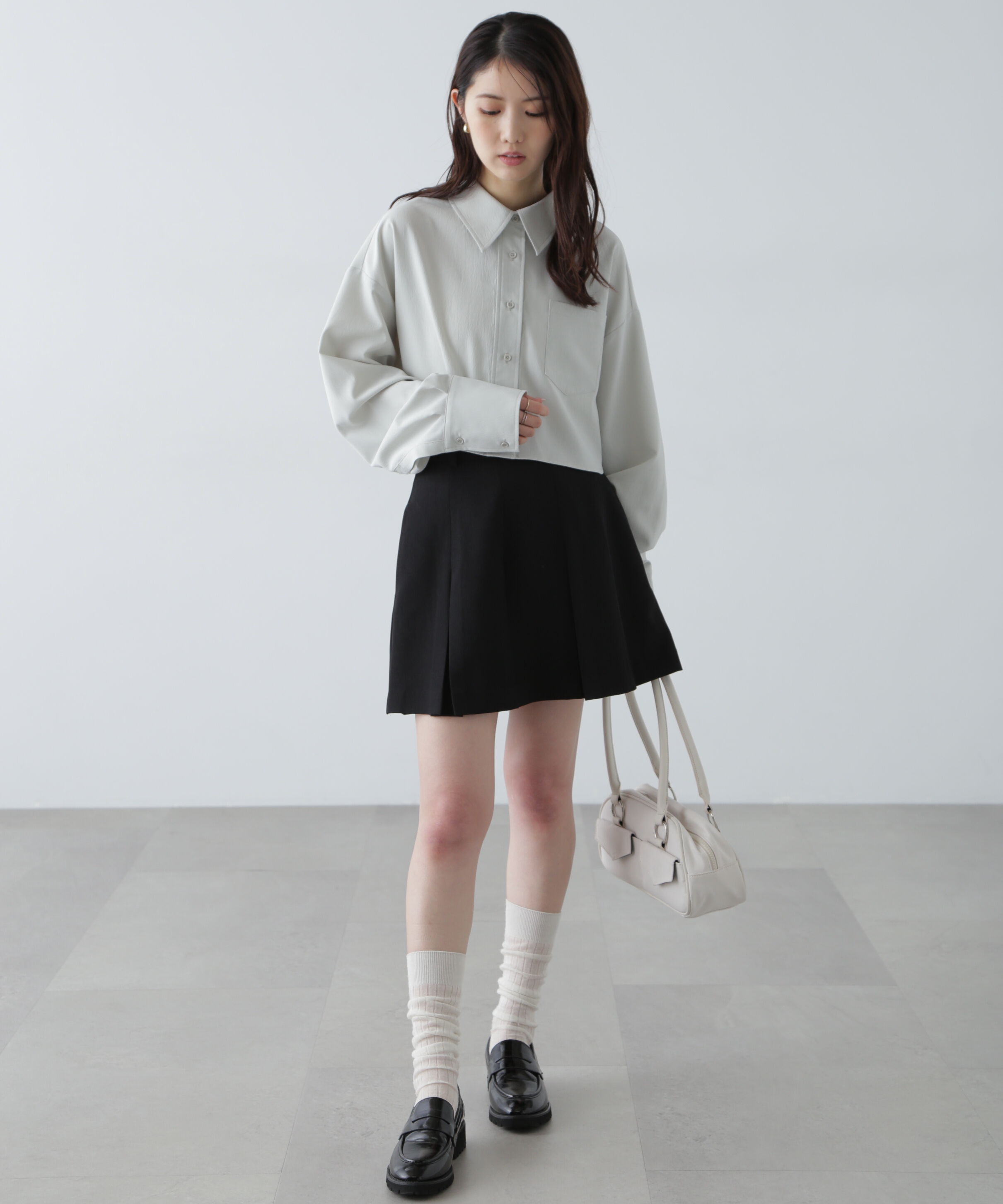  「ボックスプリーツミニスカート」|スカート|