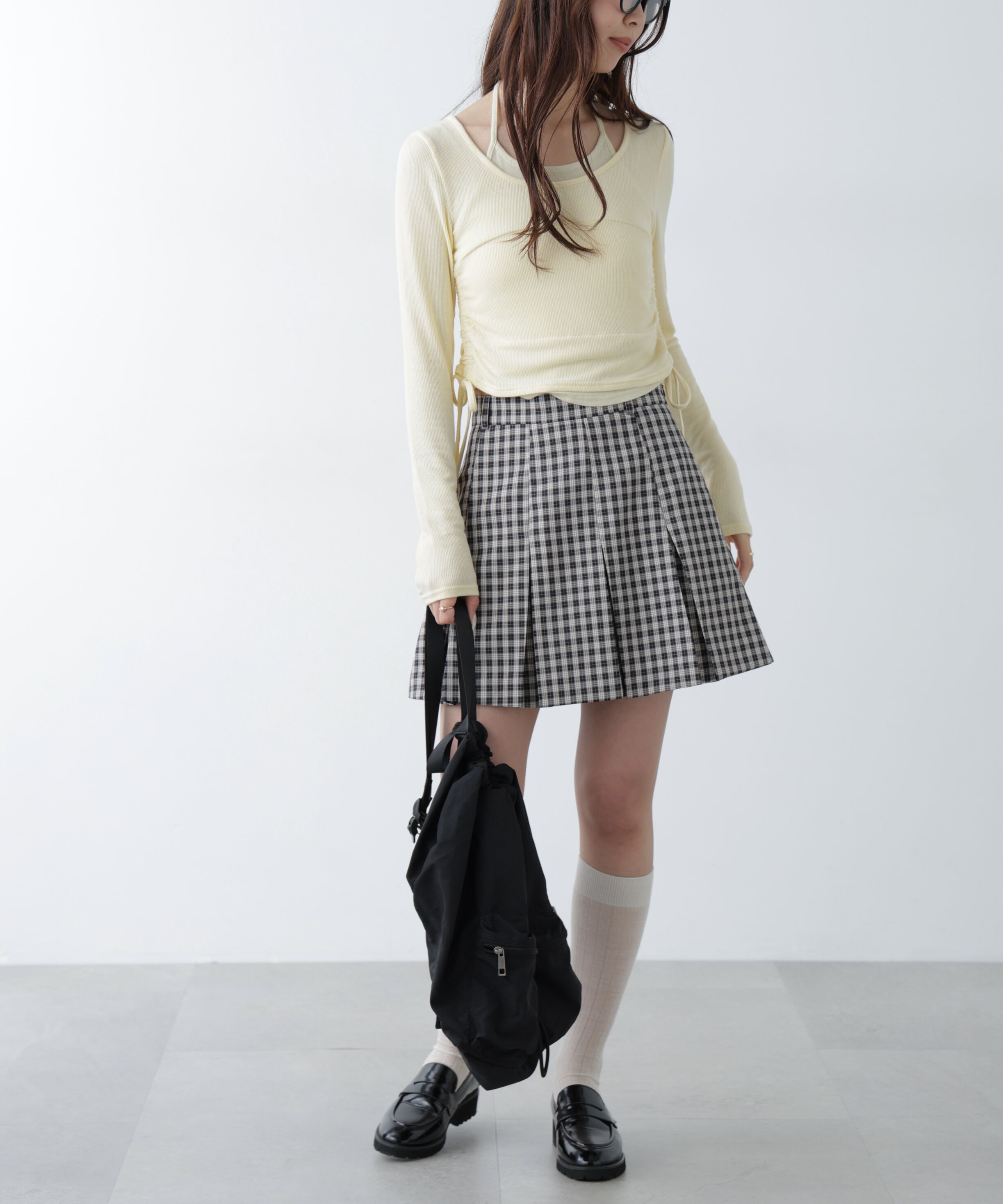  「ボックスプリーツミニスカート」|スカート|