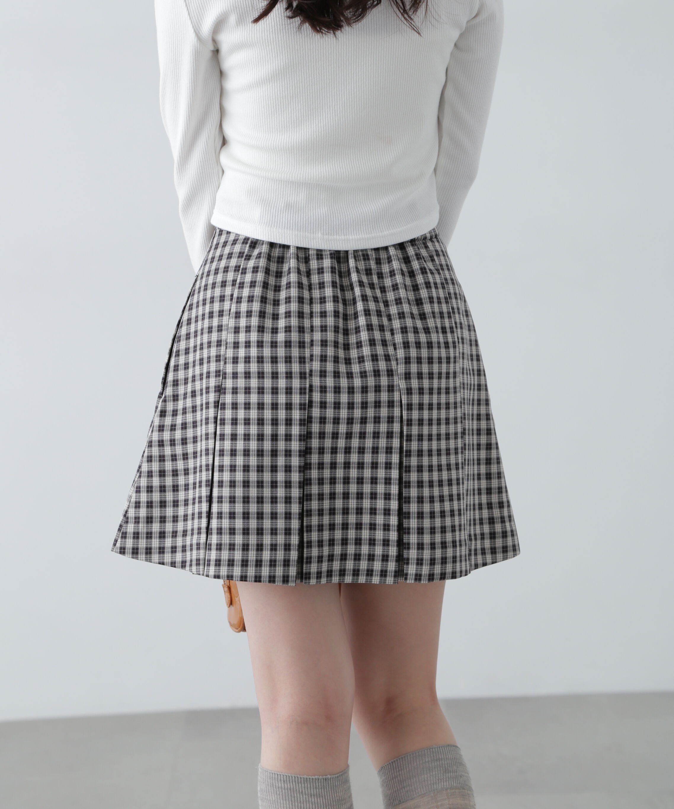  「ボックスプリーツミニスカート」|スカート|