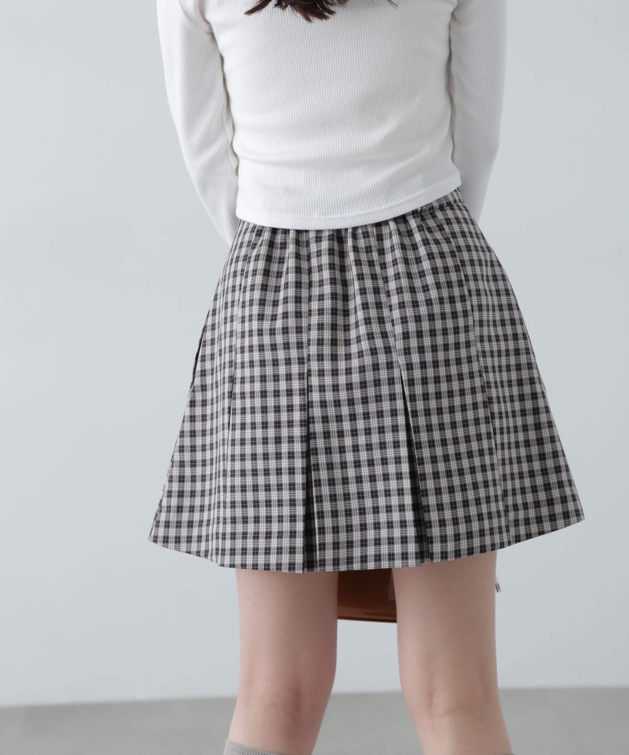  「ボックスプリーツミニスカート」|スカート|
