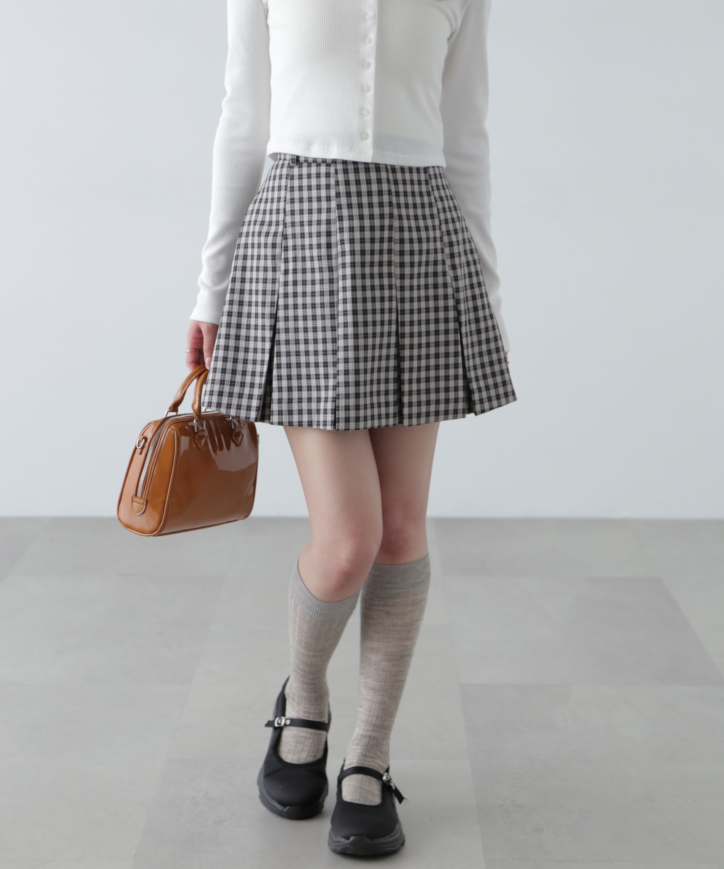  「ボックスプリーツミニスカート」|スカート|