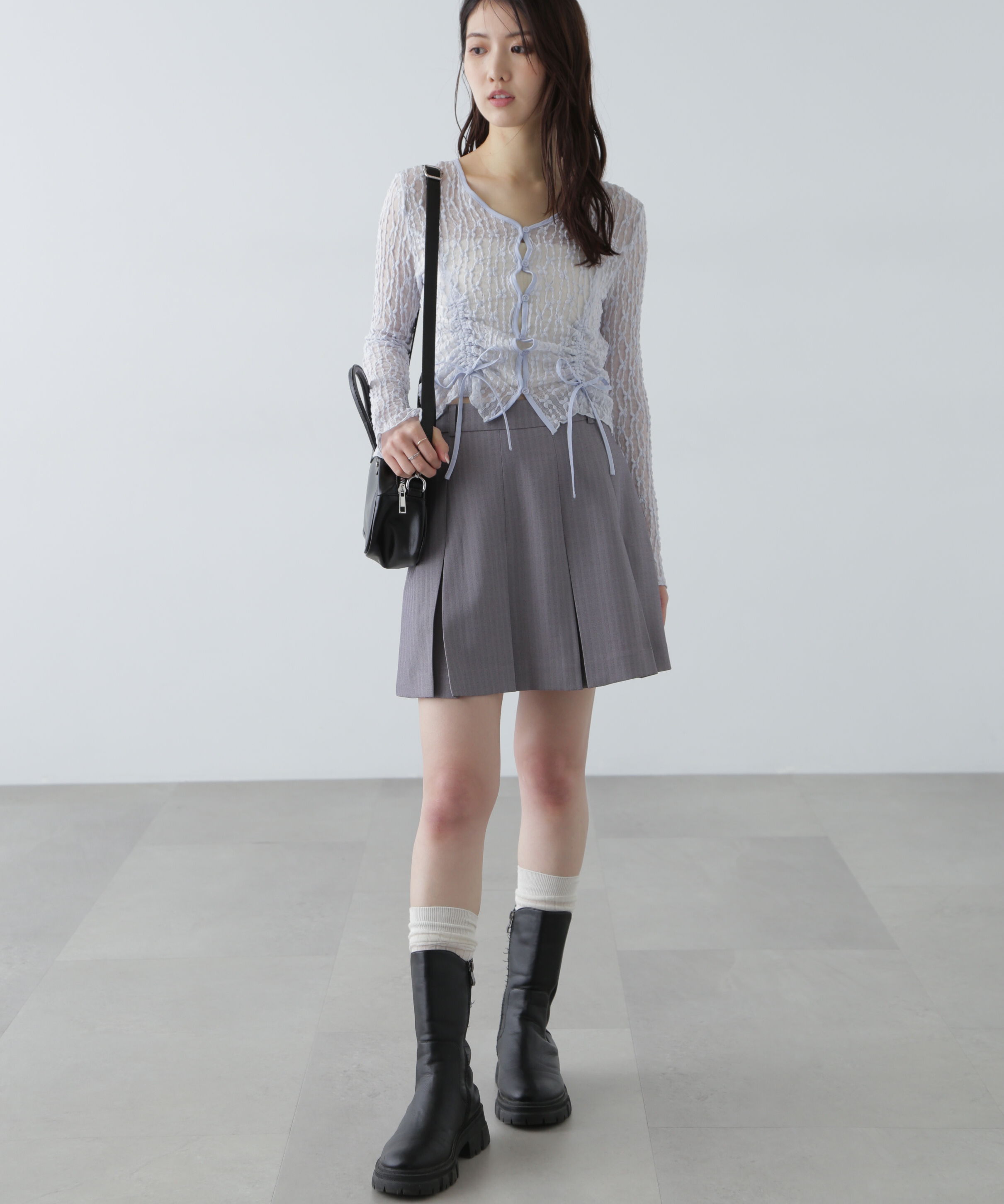  「ボックスプリーツミニスカート」|スカート|