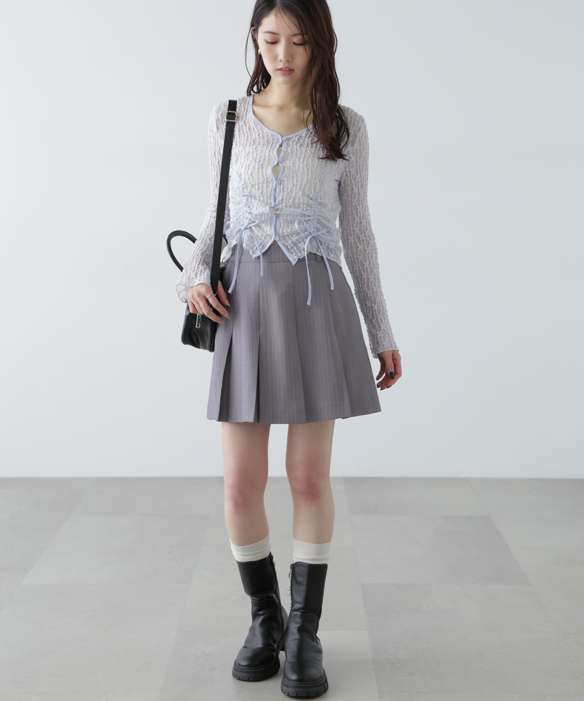  「ボックスプリーツミニスカート」|スカート|