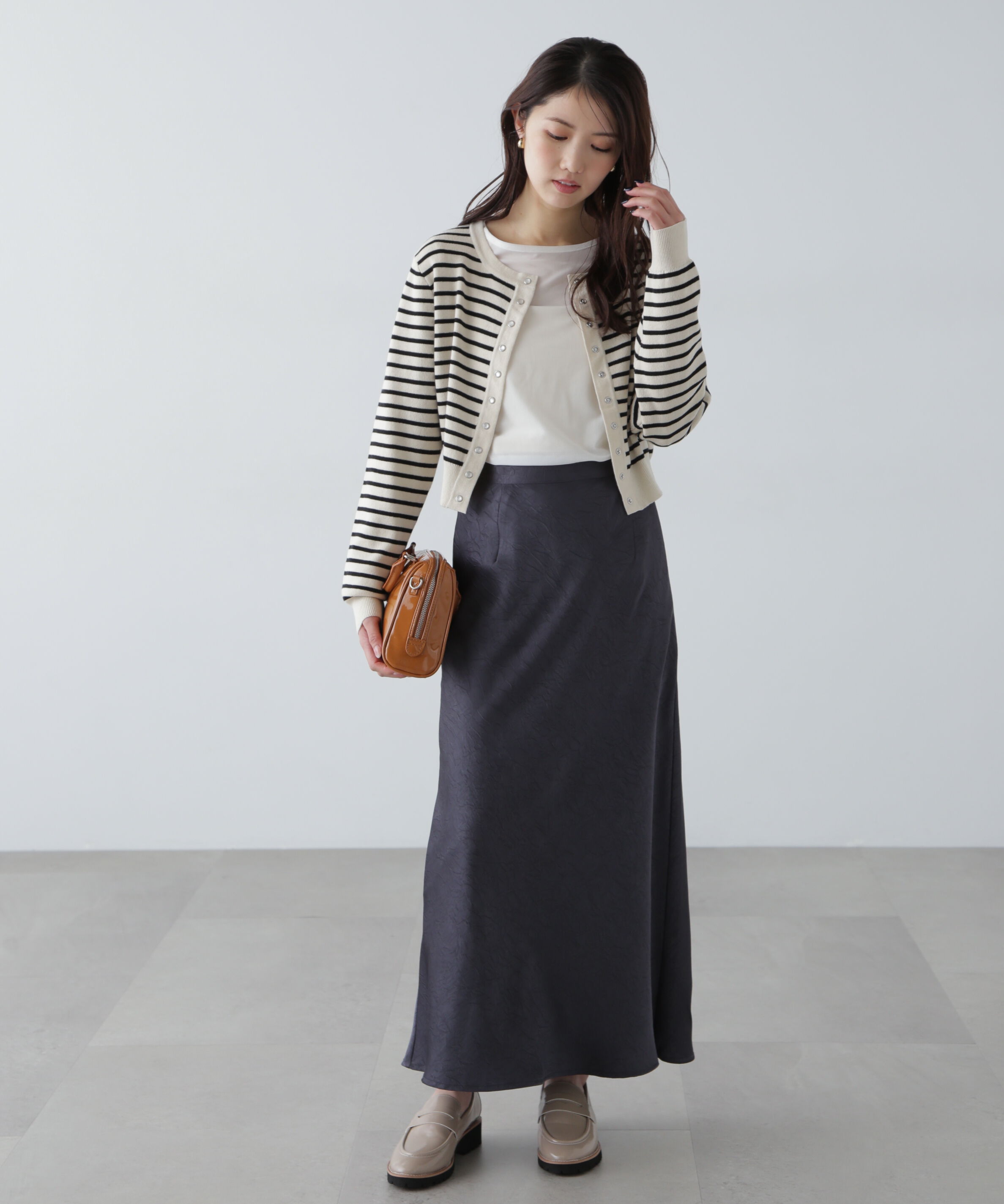  「ワッシャーサテンナロースカート」|スカート|