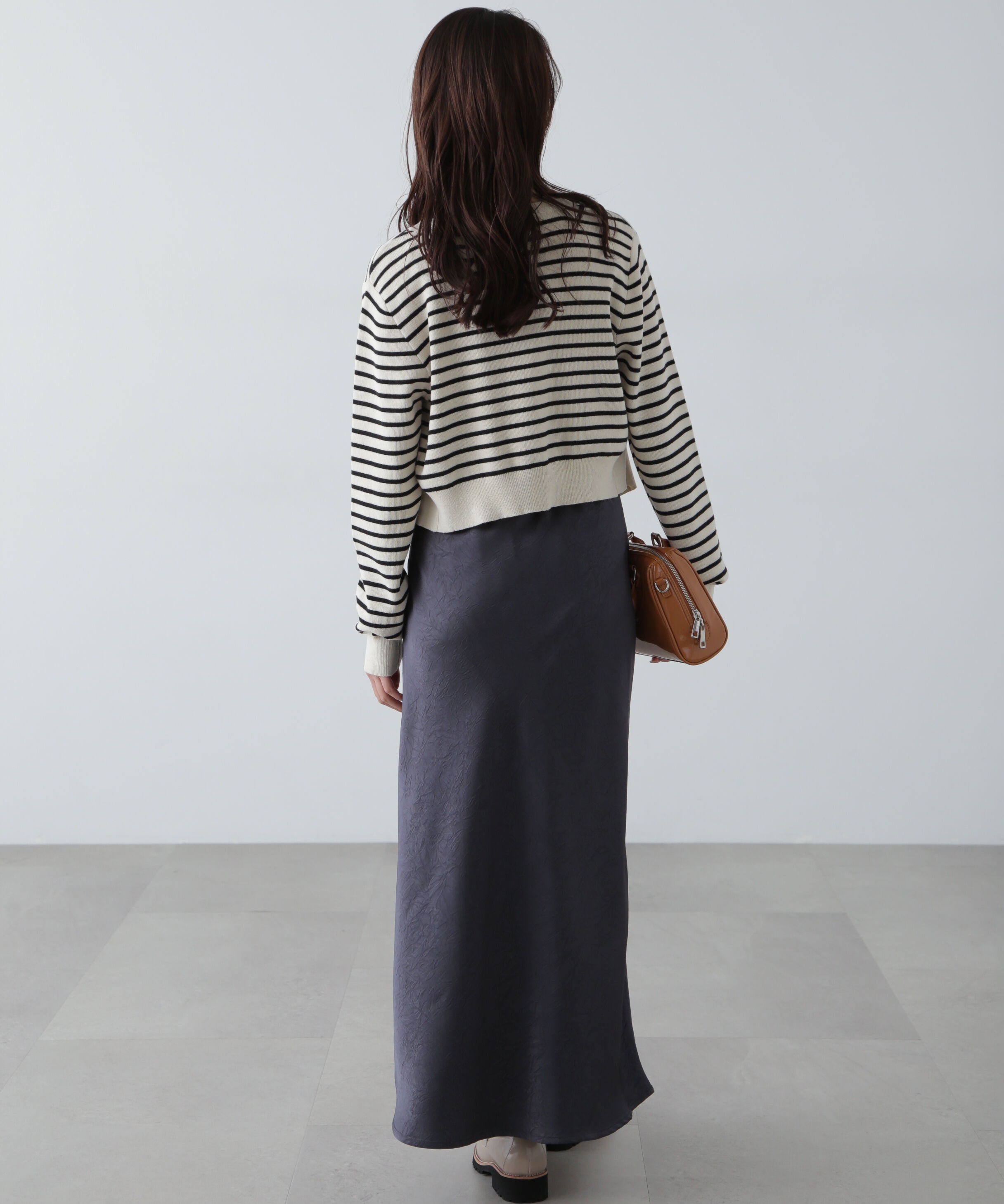  「ワッシャーサテンナロースカート」|スカート|