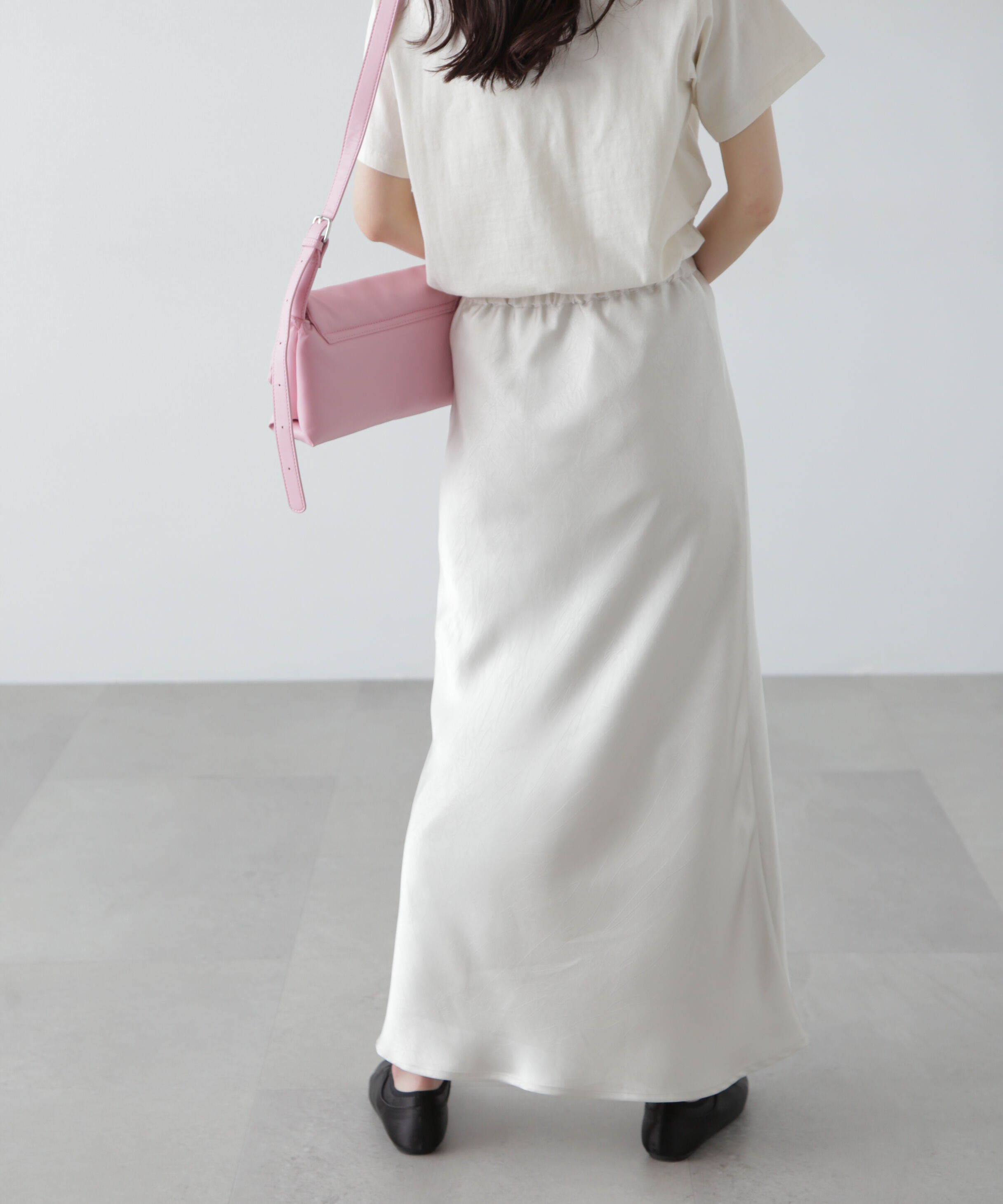  「ワッシャーサテンナロースカート」|スカート|