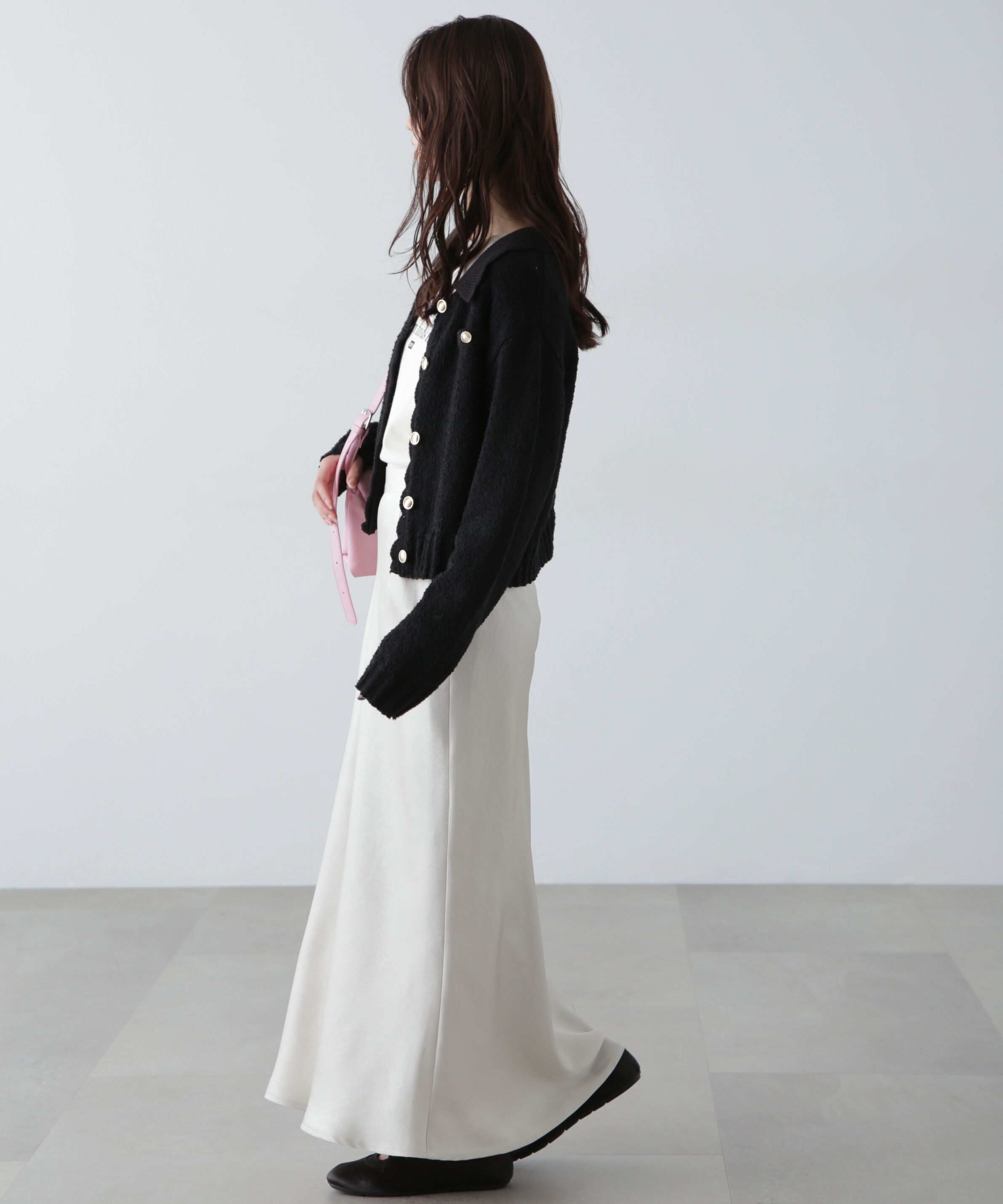  「ワッシャーサテンナロースカート」|スカート|