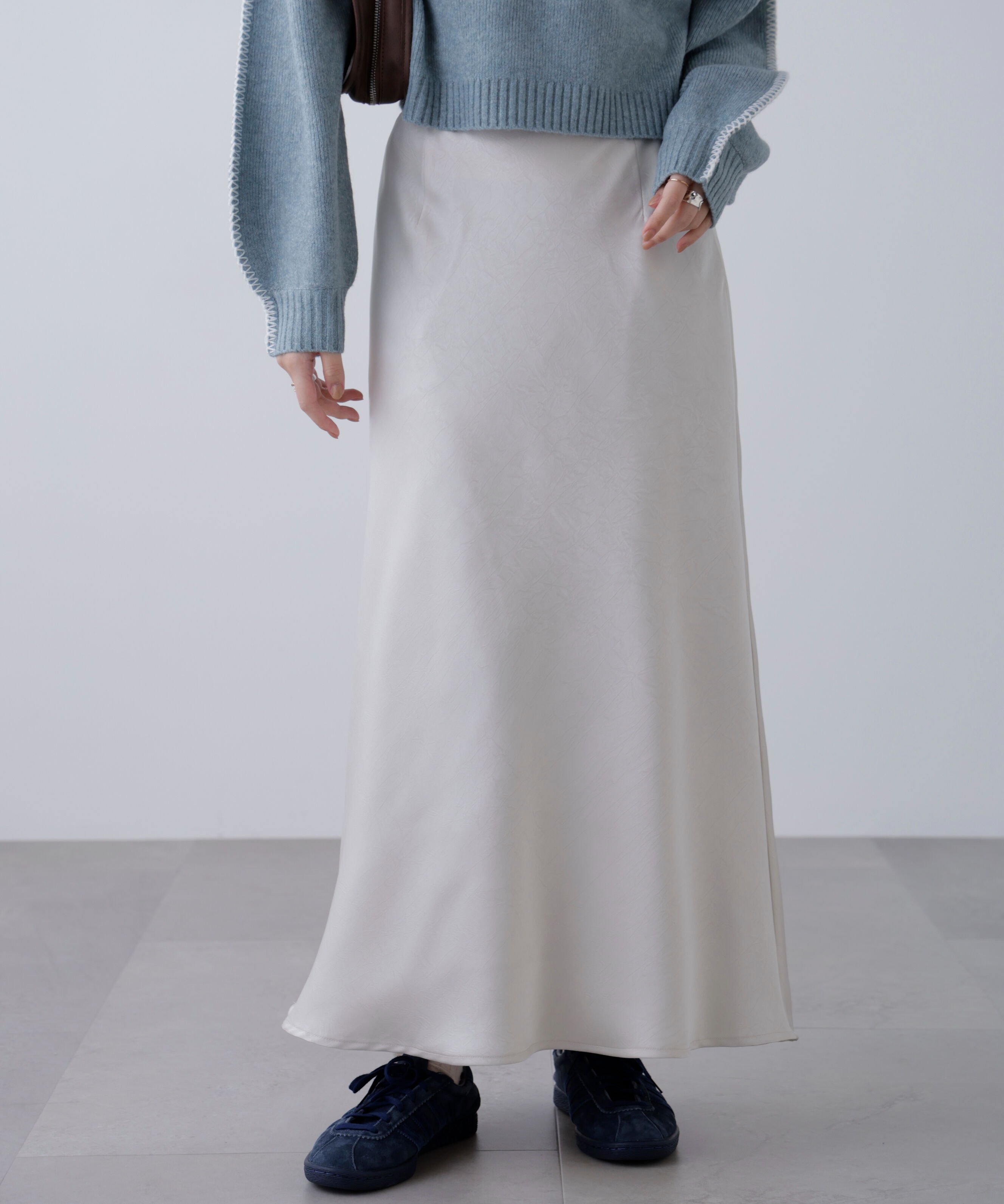  「ワッシャーサテンナロースカート」|スカート|