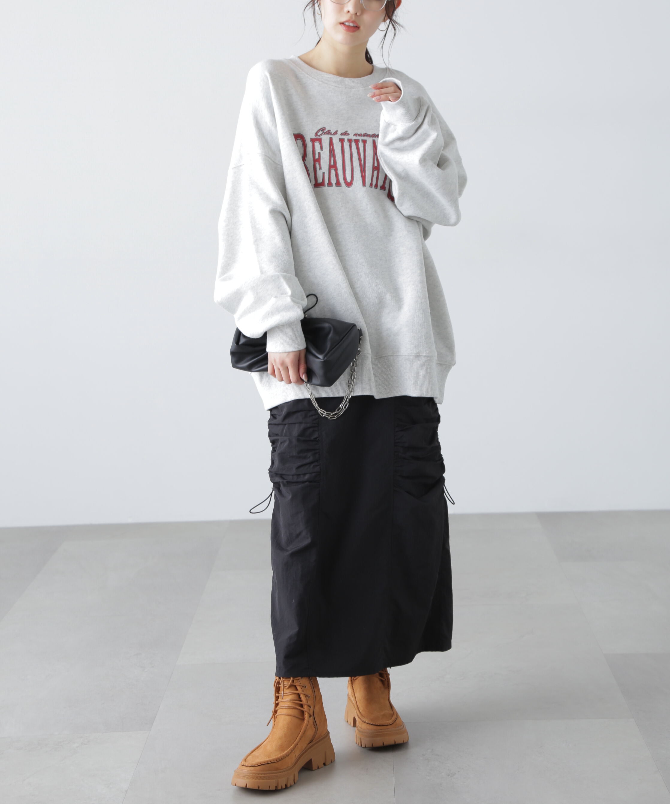  「サイドドロストナイロンスカート」|スカート|